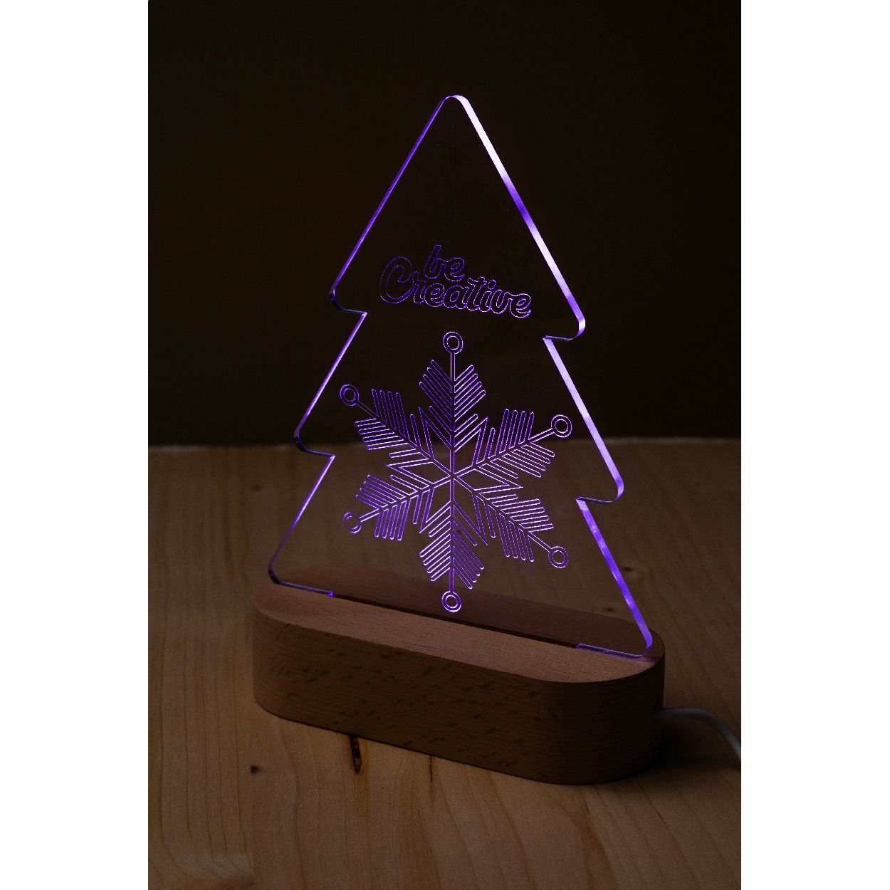 Woodify Xmas Weihnachtsbaum LED-Lichttrophäe - transparent - natur-396