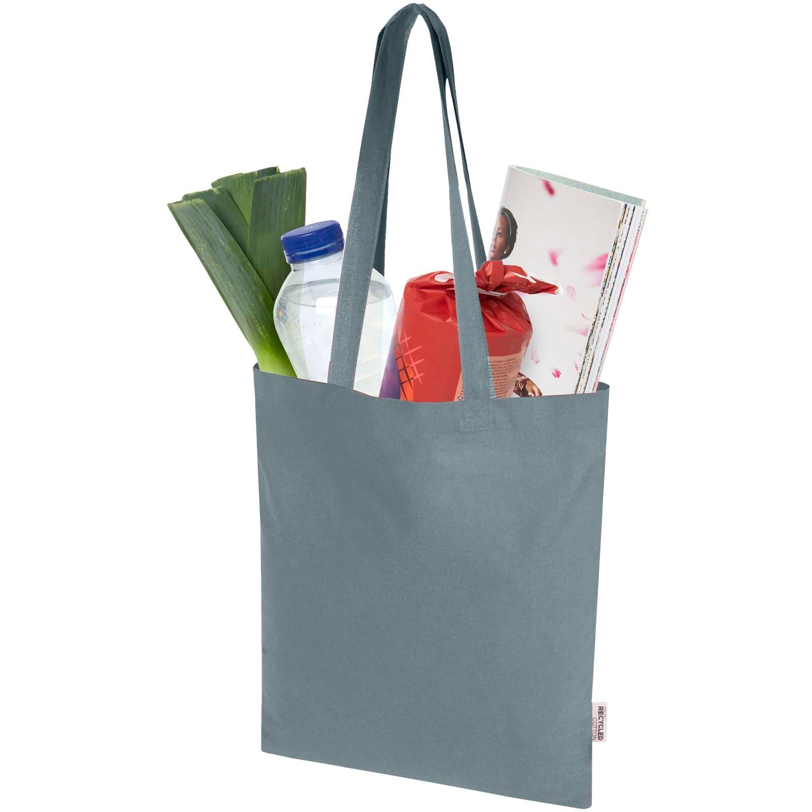 Madras Blend 140 g/m² Tragetasche aus GRS-recycelter Baumwolle 7L - grau-525