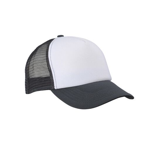 5-Panel Polyester Mesh Cap - white - graphite-135