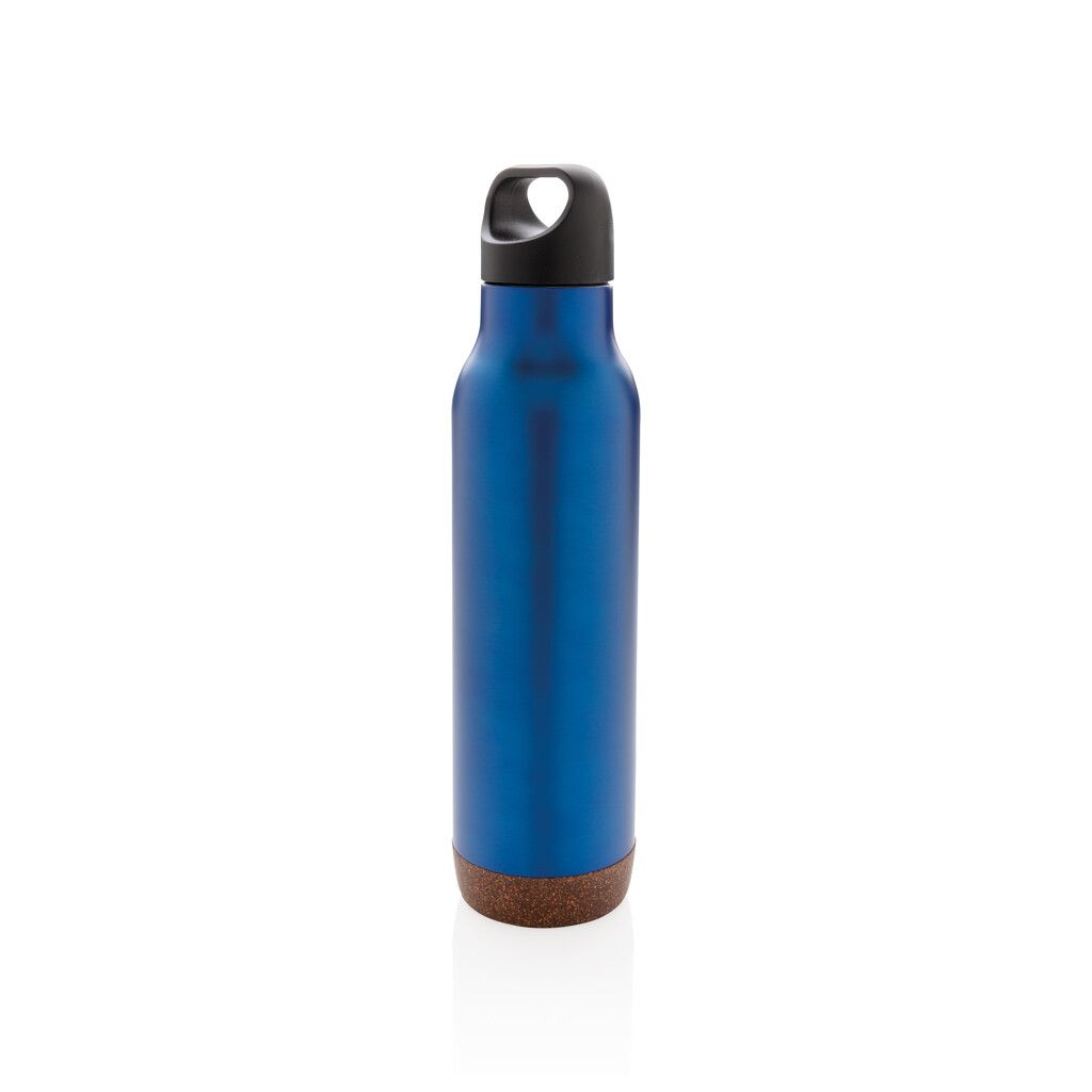 Auslaufsichere Vakuum-Flasche mit Kork - blau-223