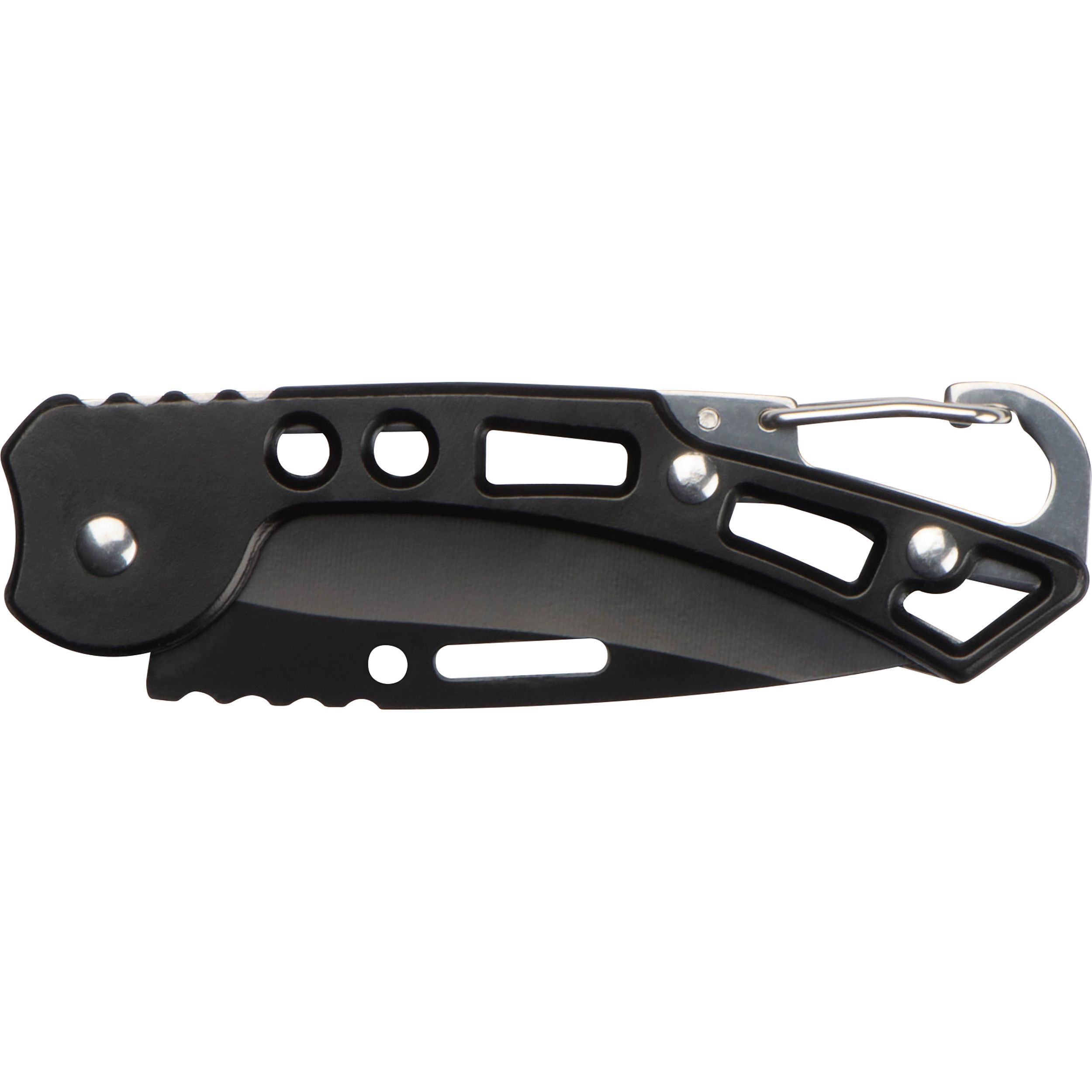 Taschenmesser mit Karabinerhaken - schwarz-211