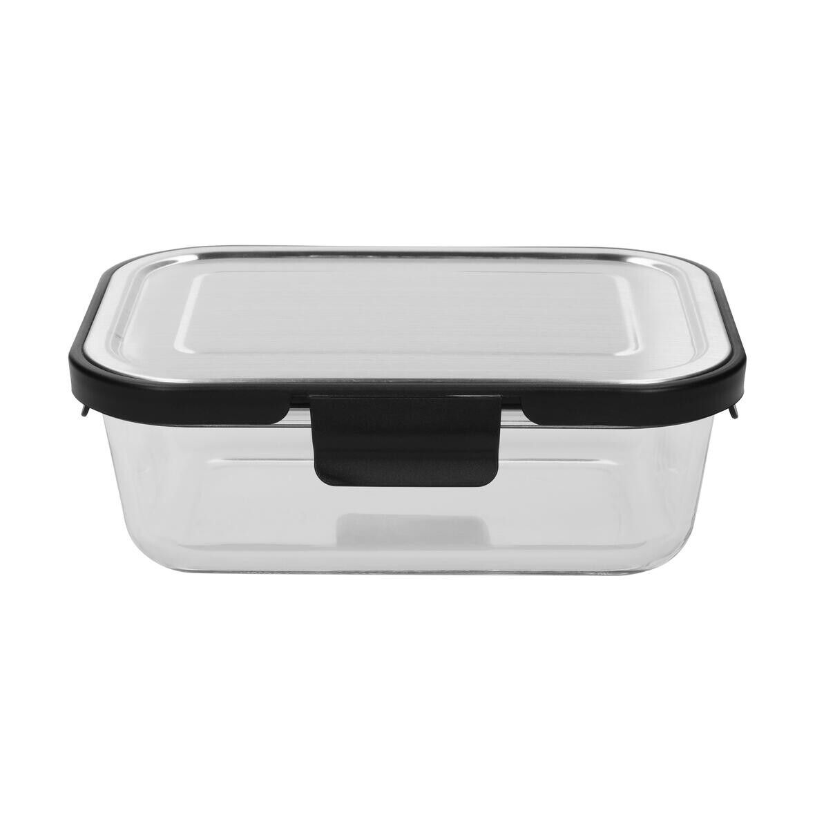Glasbox LOKA, 1040 ml - schwarz - transparent-930