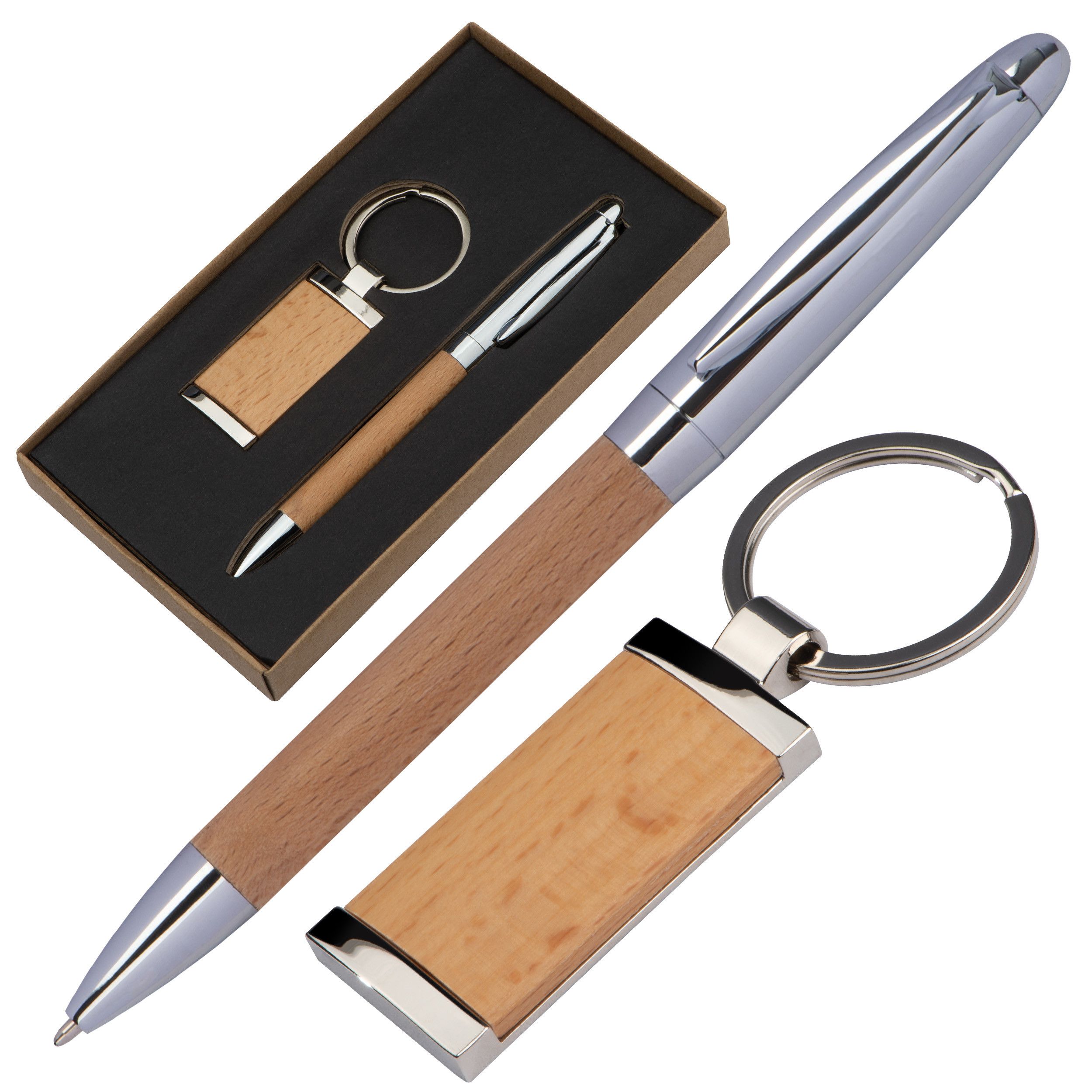 Metall Holz Geschenkset Enschede - braun-493