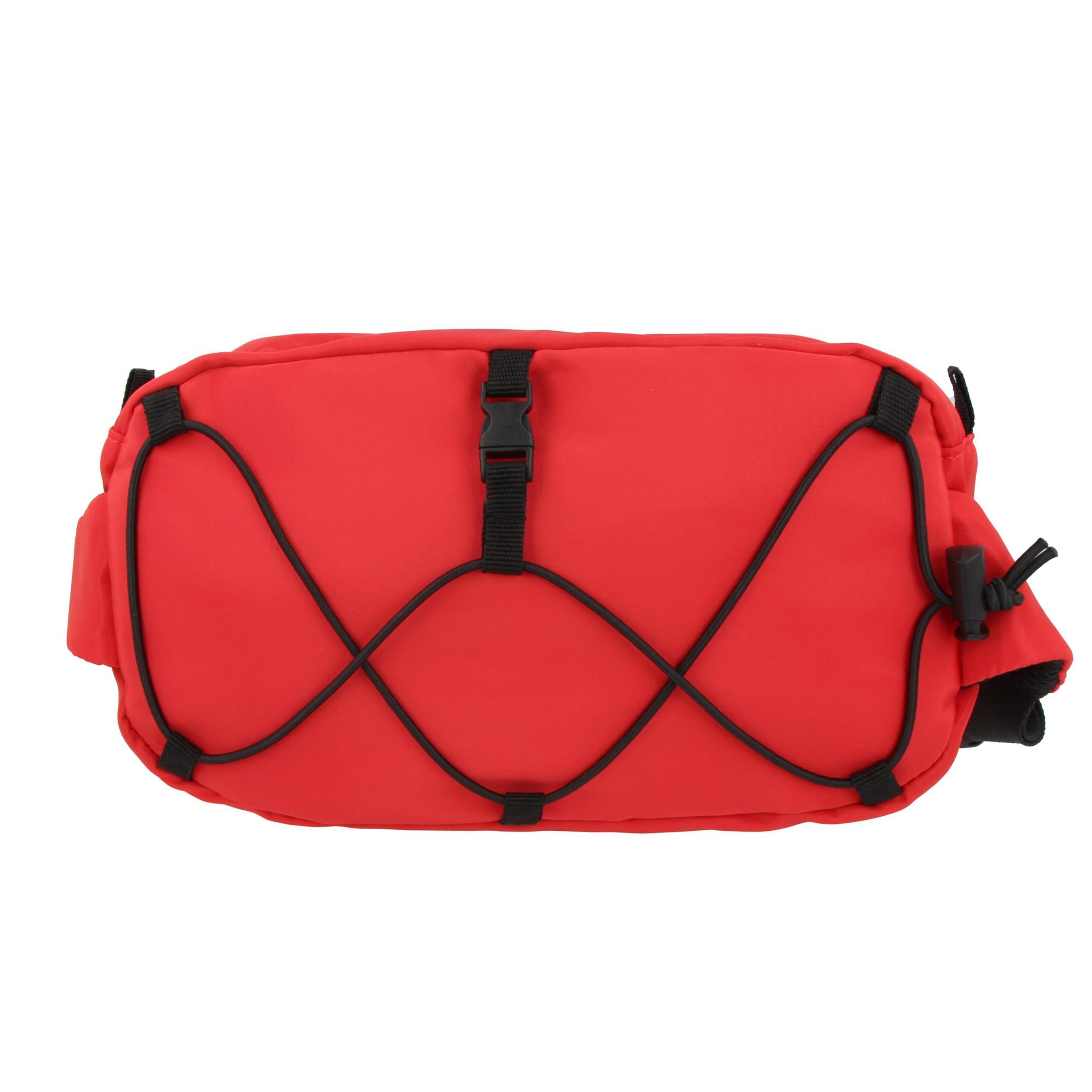 Umhängetasche aus R-PET mit Kordelzug - rot-543