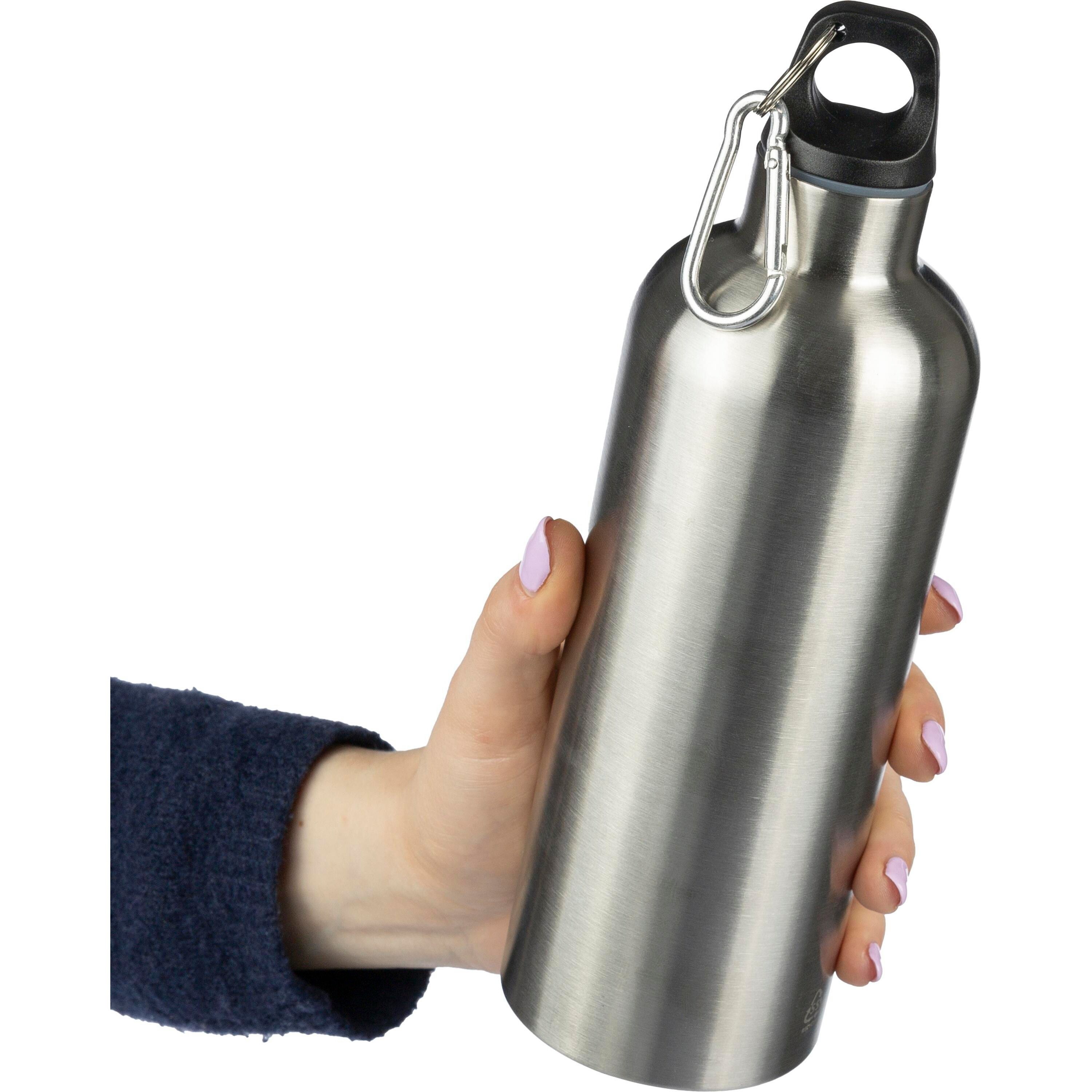 Recycelte einwandige Edelstahlflasche (750 ml) Emeric - rosa-658