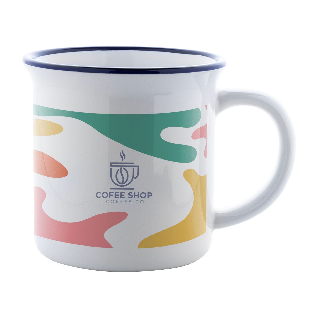Gover Vintage Tasse, 300 ml - blau - weiß-91