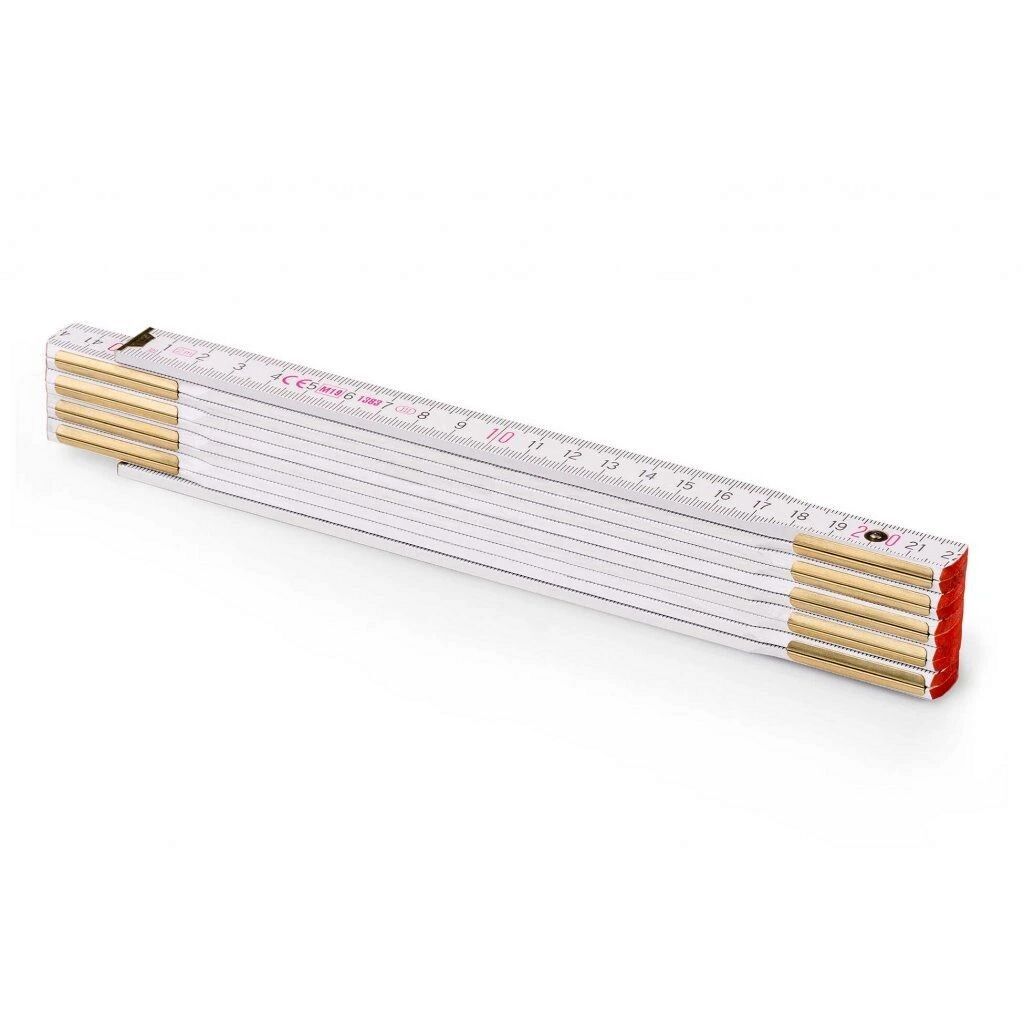 PERFEKT 10 Holz Zollstock - 2m - weiß-389