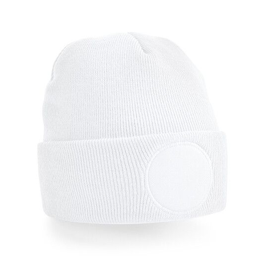 Circular Patch Beanie - white-164