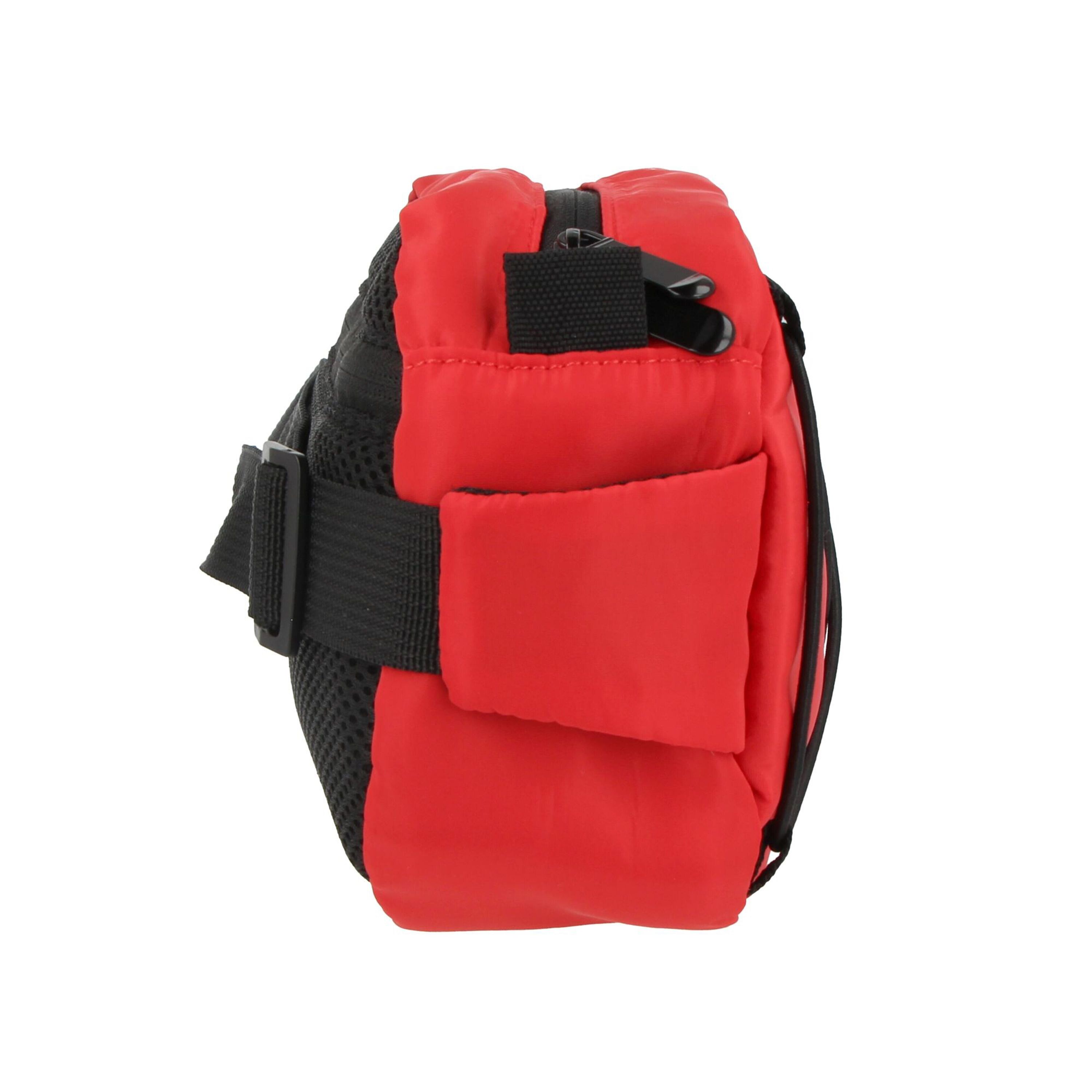 Umhängetasche aus R-PET mit Kordelzug - rot-861