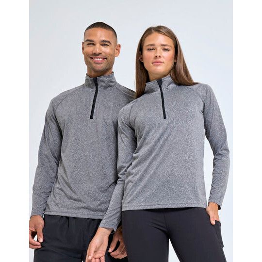 Men´s Long Sleeve Performance ¼ Zip - black - white-141