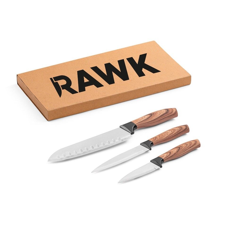 BAHARAT 3-teiliges Küchenmesser-Set aus Edelstahl - natur-813