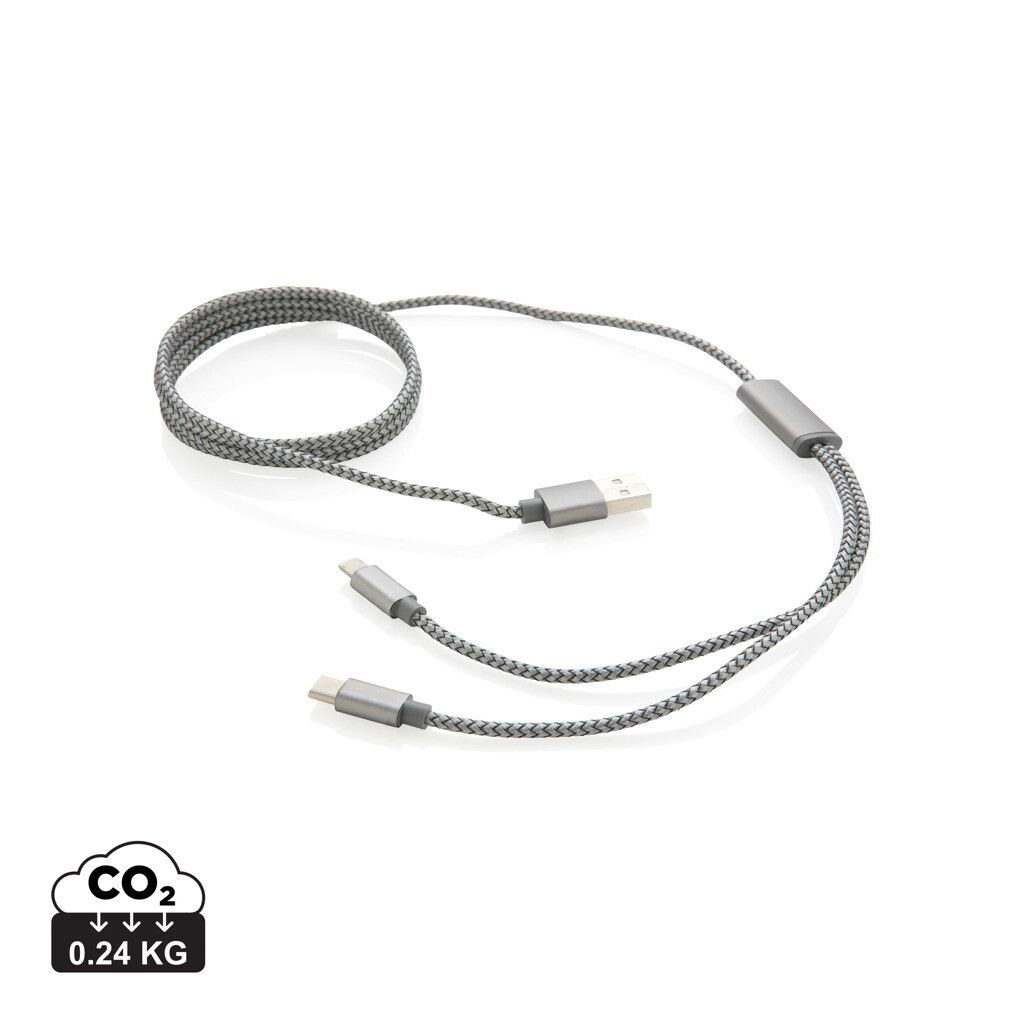 3-in-1 umwobenes Kabel - grau-748