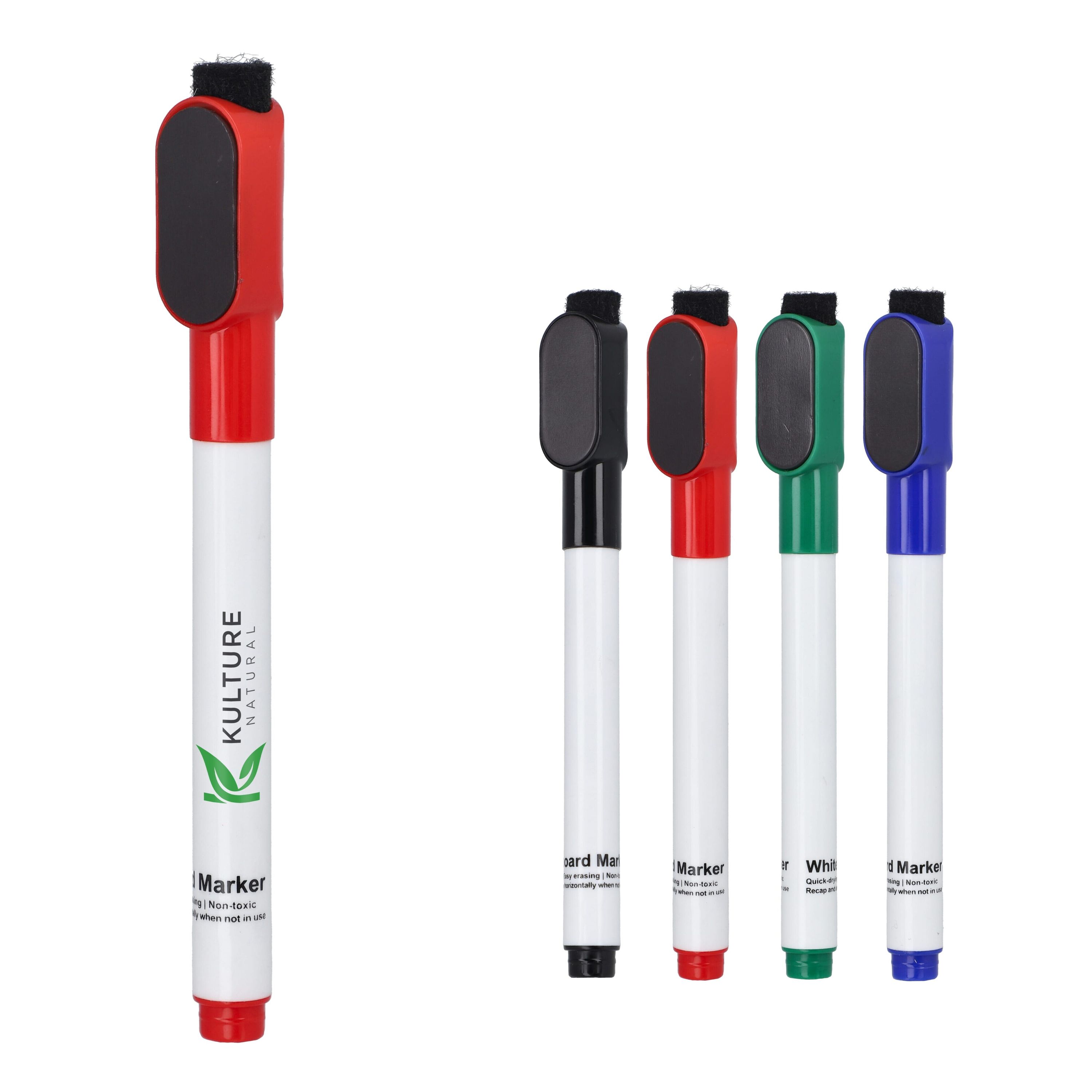 Whiteboard-Marker mit Magnet und Wischer - rot-822