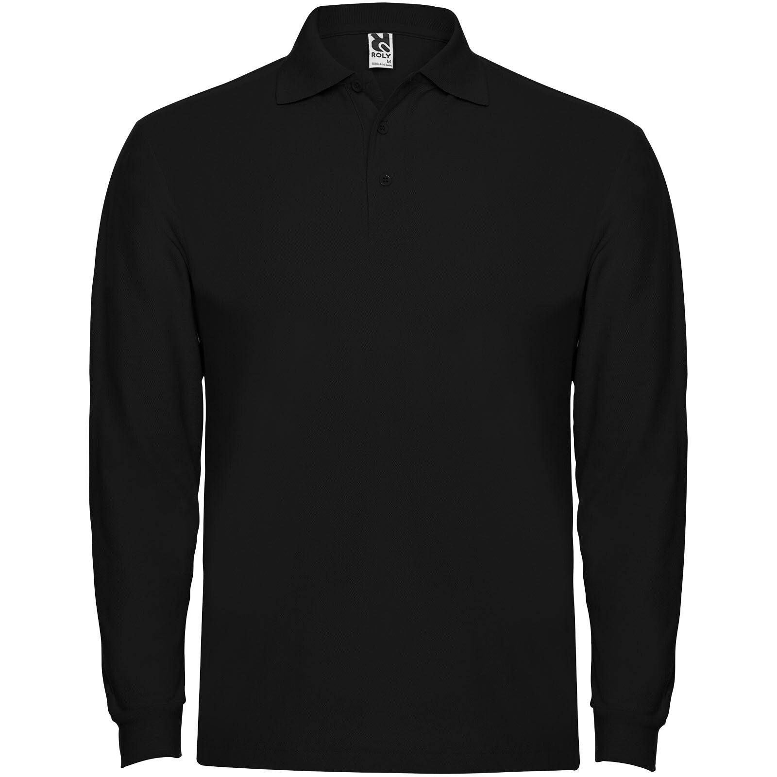 Estrella Langarm Poloshirt für Herren - schwarz - M-945