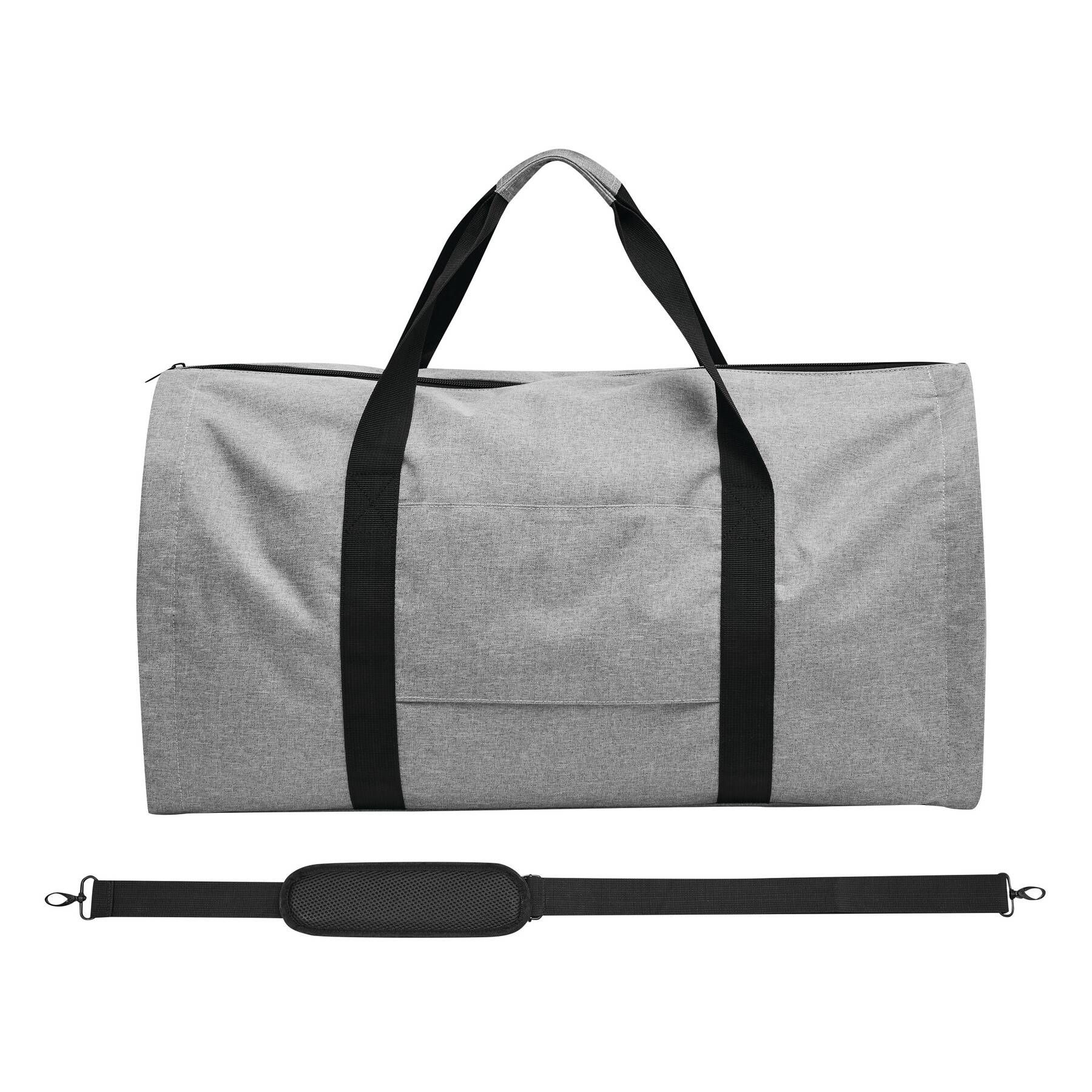 Reisetasche MILANO mit integriertem Kleidersack - grau - schwarz-375