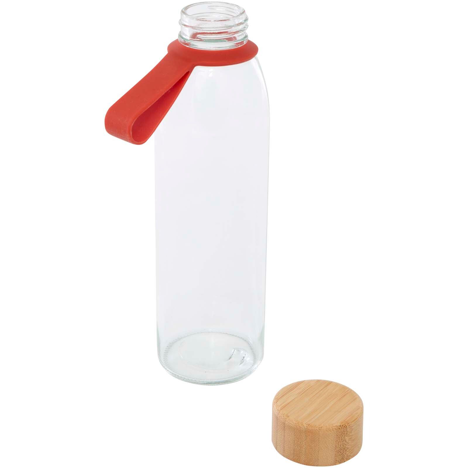 Porto 500 ml Glas-Flasche mit Silikongriff und Bambusdeckel  - ziegelstein-291