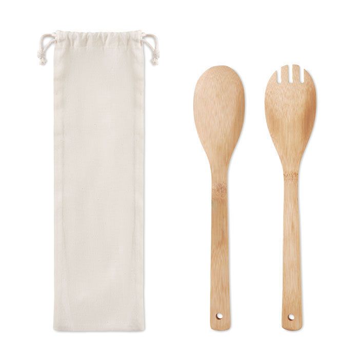 Salatbesteck Bambus MAYEN SET - beige-814