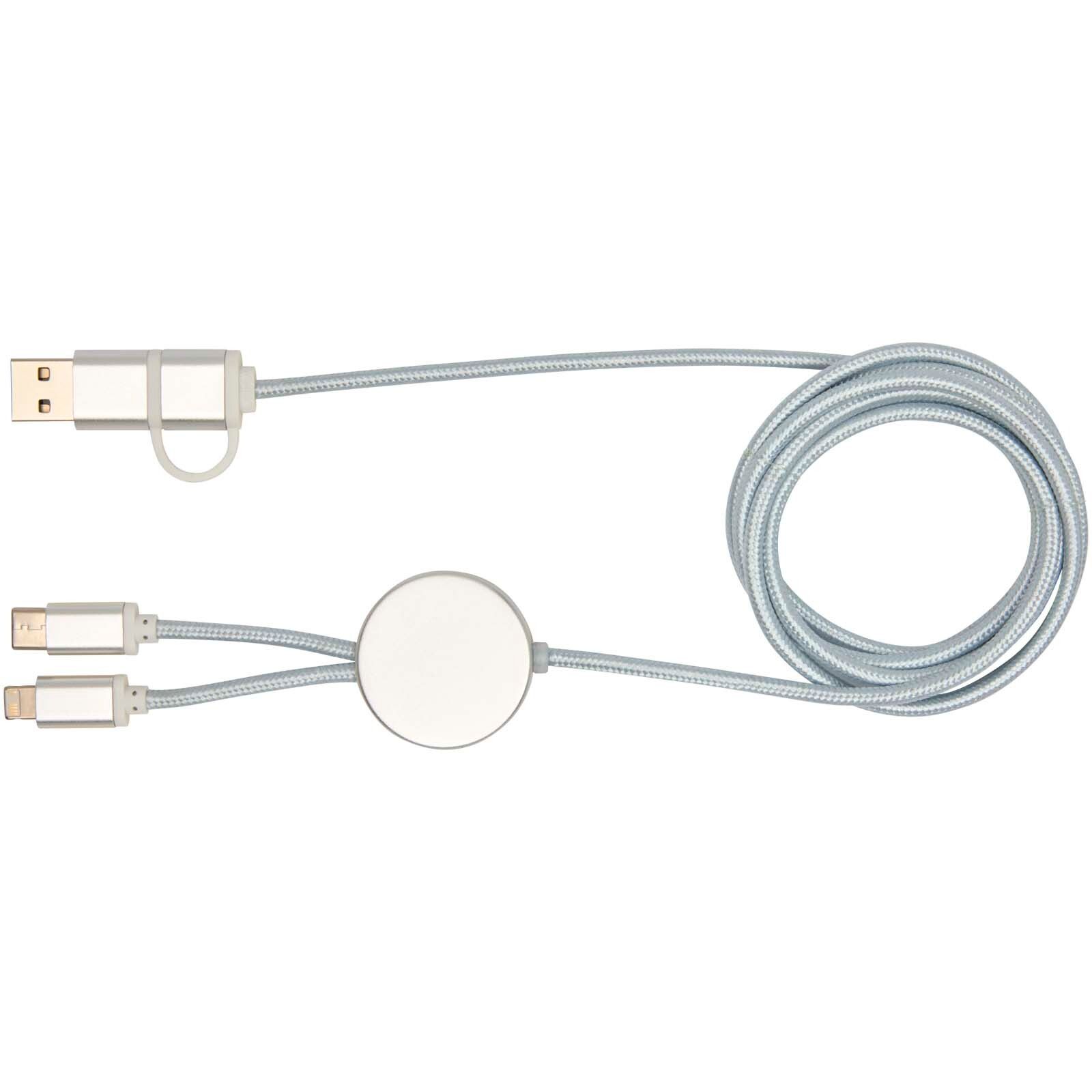 Alasia 150 cm 5-in-1 Kabel aus recyceltem Kunststoff für Datenübertragung und 27W Schnellladung - silber-303
