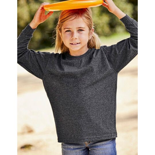 Kids´ Valueweight Long Sleeve T - heather grey-621