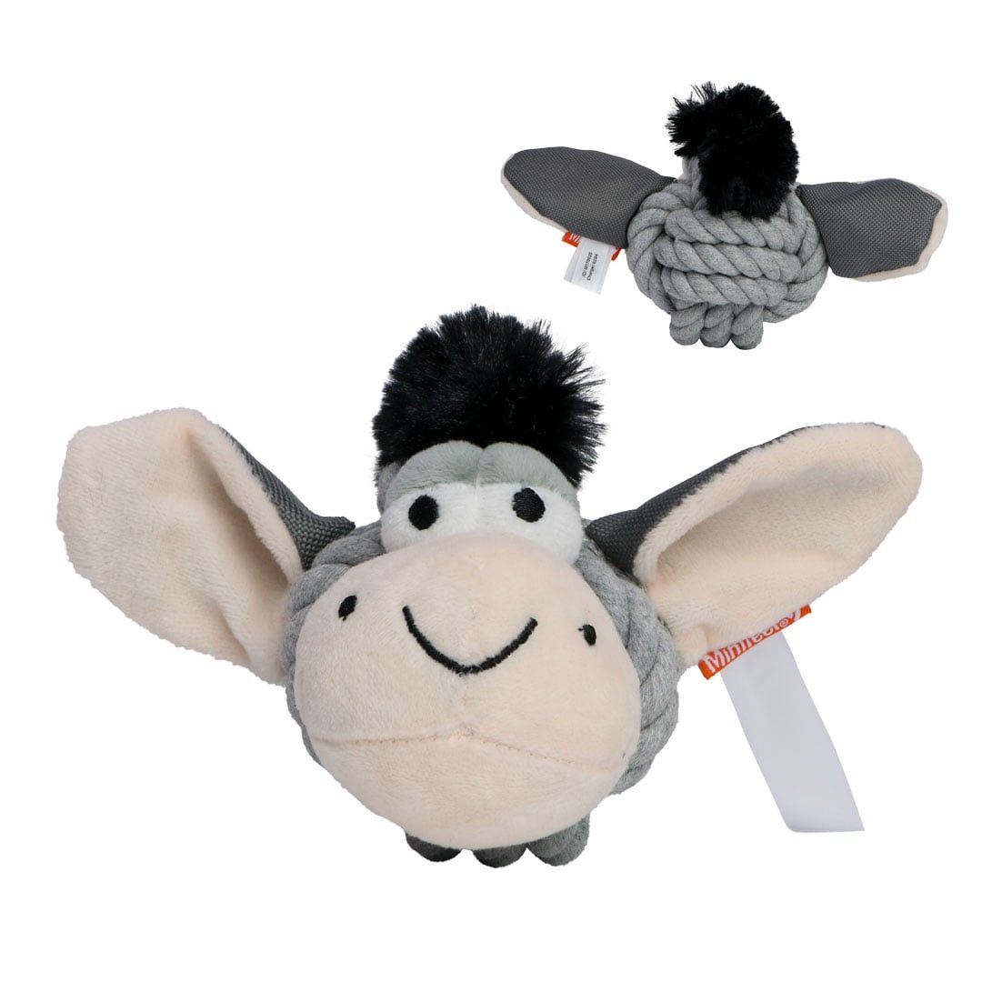 MiniFeet® Hundespielzeug Knotentier Esel - grau-933