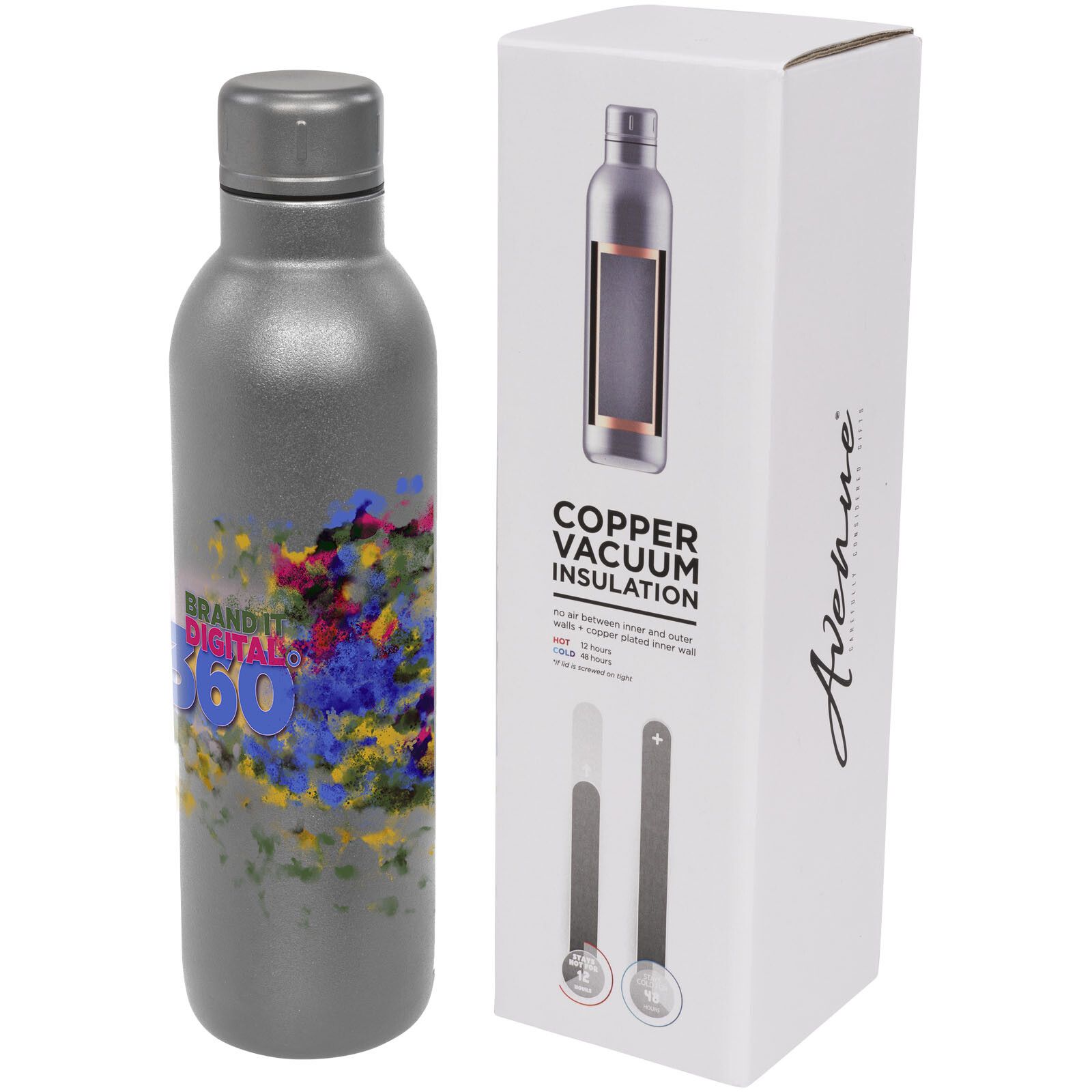 Odin 510 ml Kupfer-Vakuum Isolierflasche - grau-579