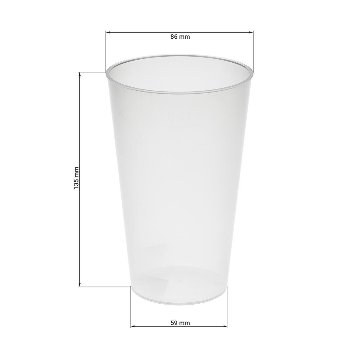 Trinkbecher Vital, 400 ml - transparent-milchig-396
