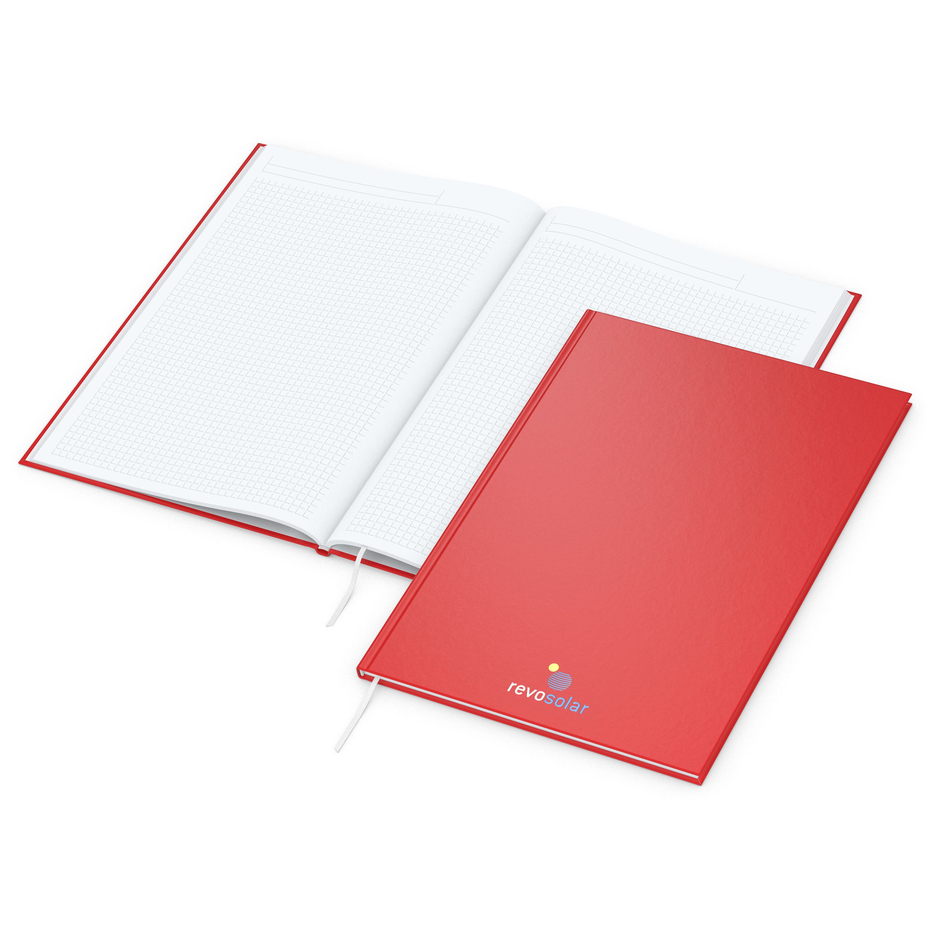 Notizbuch Memo-Book, A4, Winkelkaro, rot-835