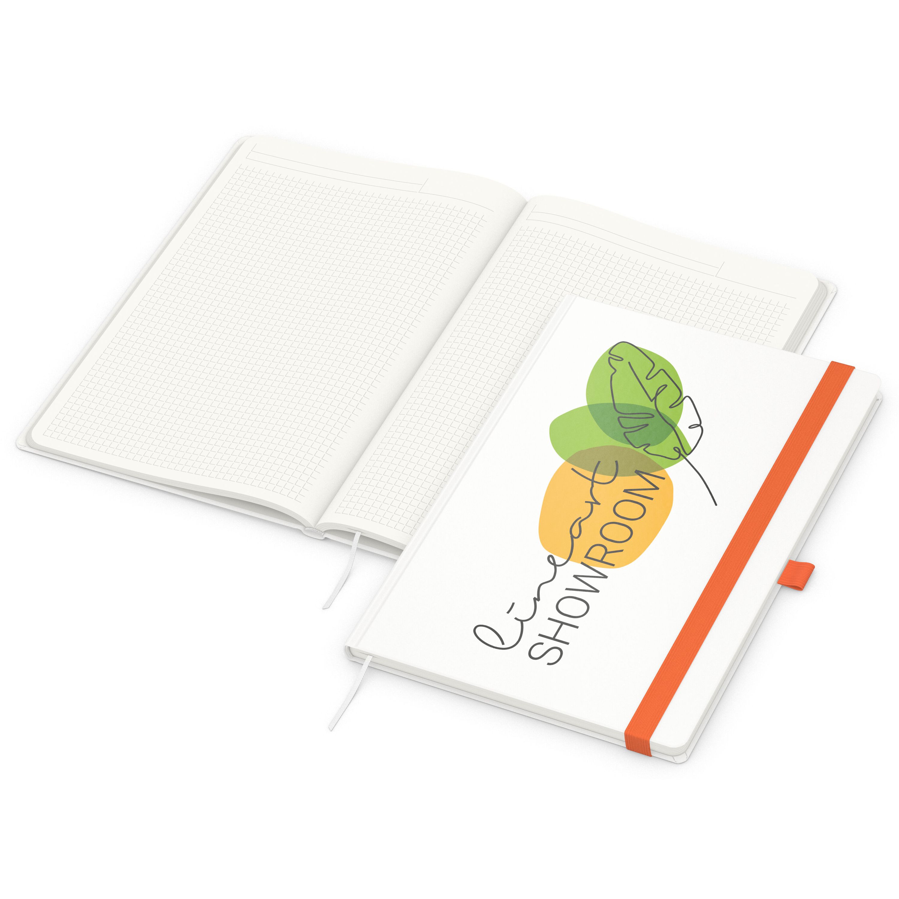 Notizbuch Match-Book RECYCLING, A4, Winkelkaro, Papier matt, orange-667
