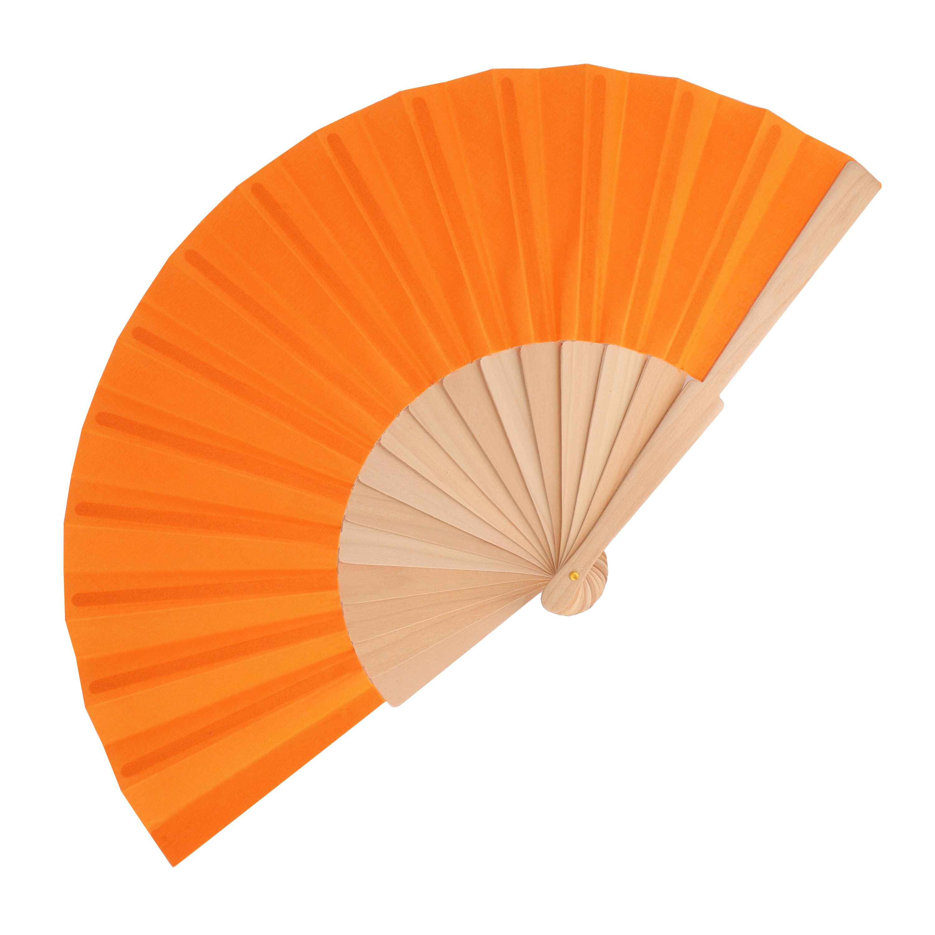 Fächer aus Holz mit R-PET - orange-802