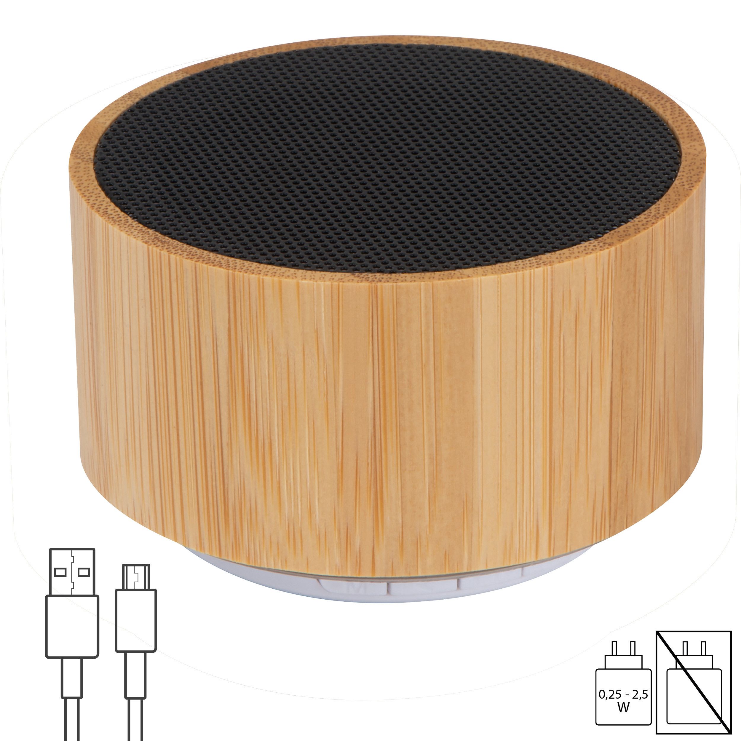 Bluetooth Lautsprecher mit Bambusummantelung - beige-912