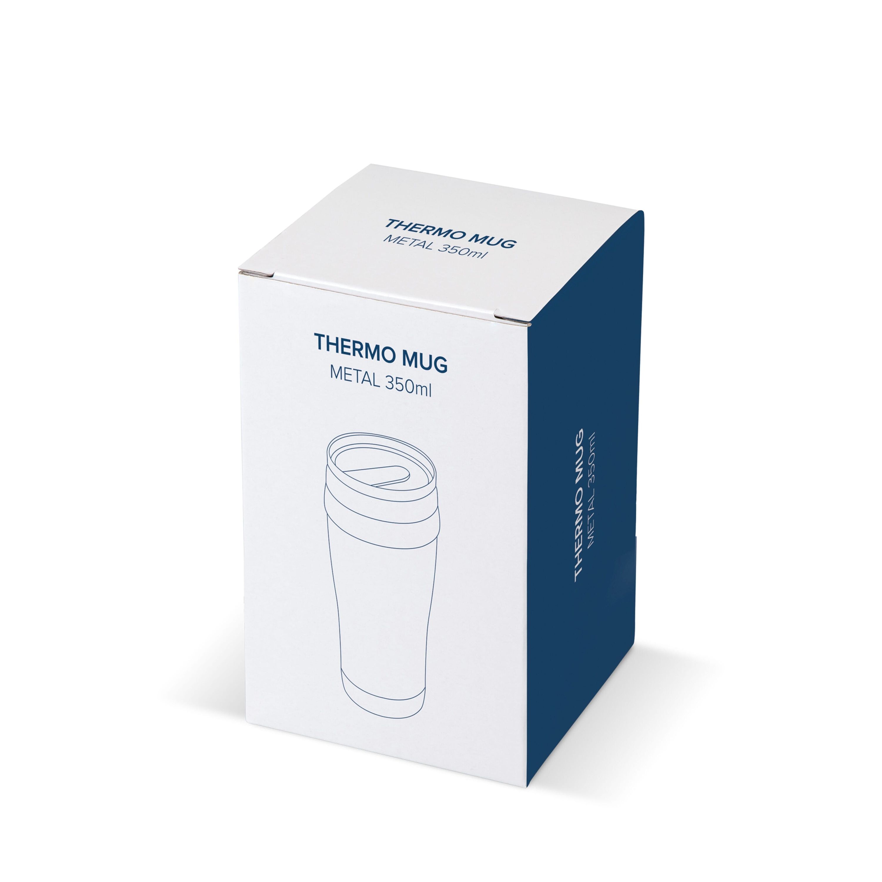 Isolierbecher Metall 350ml - dunkelbraun  -  weiss-275