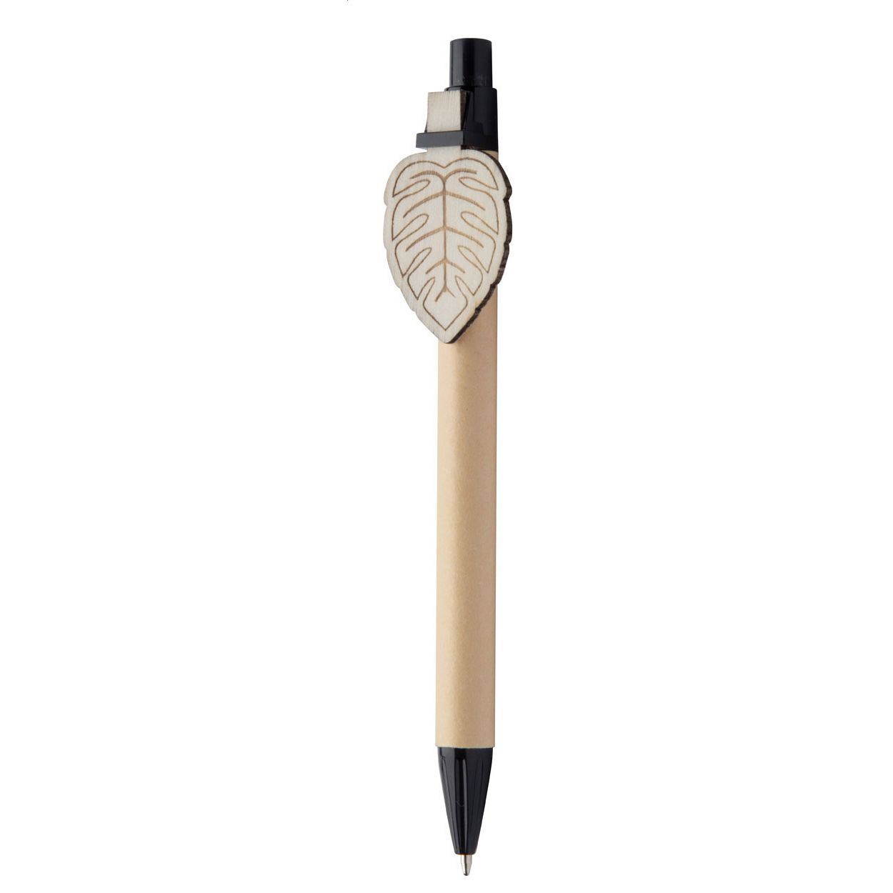 Kugelschreiber CreaClip Eco - schwarz - natur-453