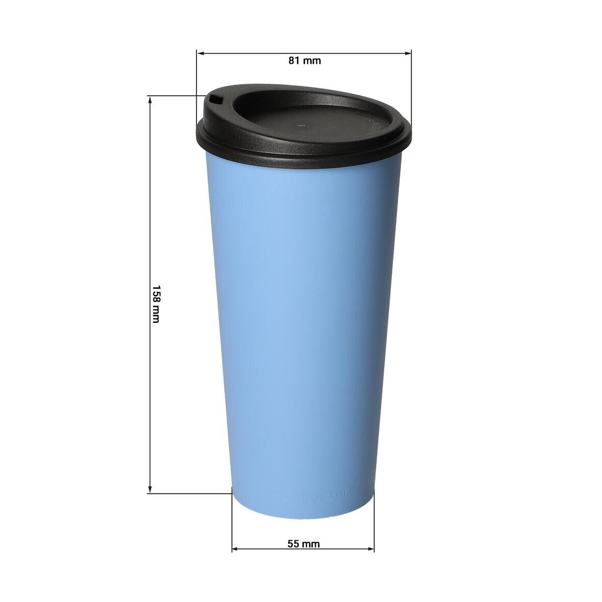 Kaffeebecher ToGo, 0,4 l - beständiges braun - schwarz-487