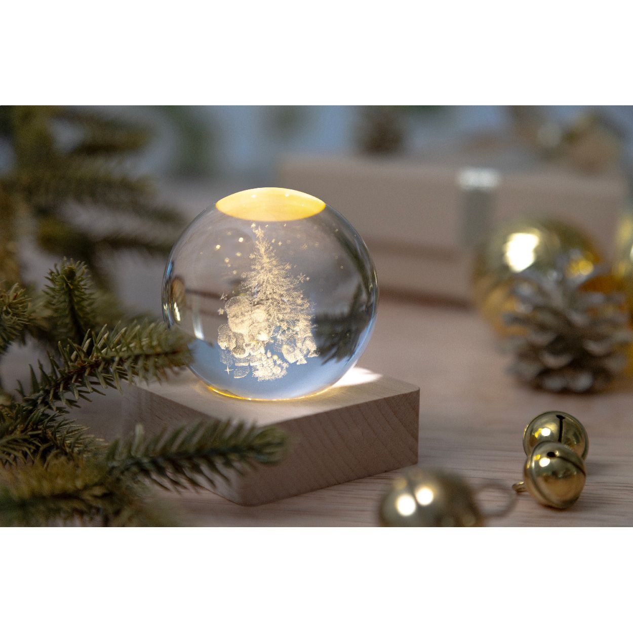 Borealis Leuchtkugel mit Weihnachtsmotiv - transparent - natur-255