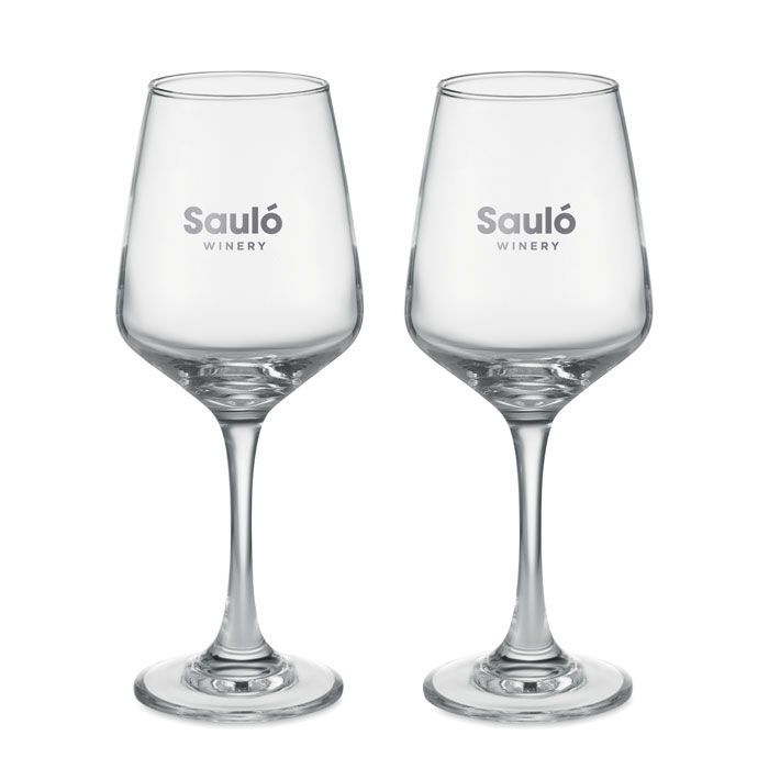 Set mit 2 Weingläsern CHEERS - transparent-166