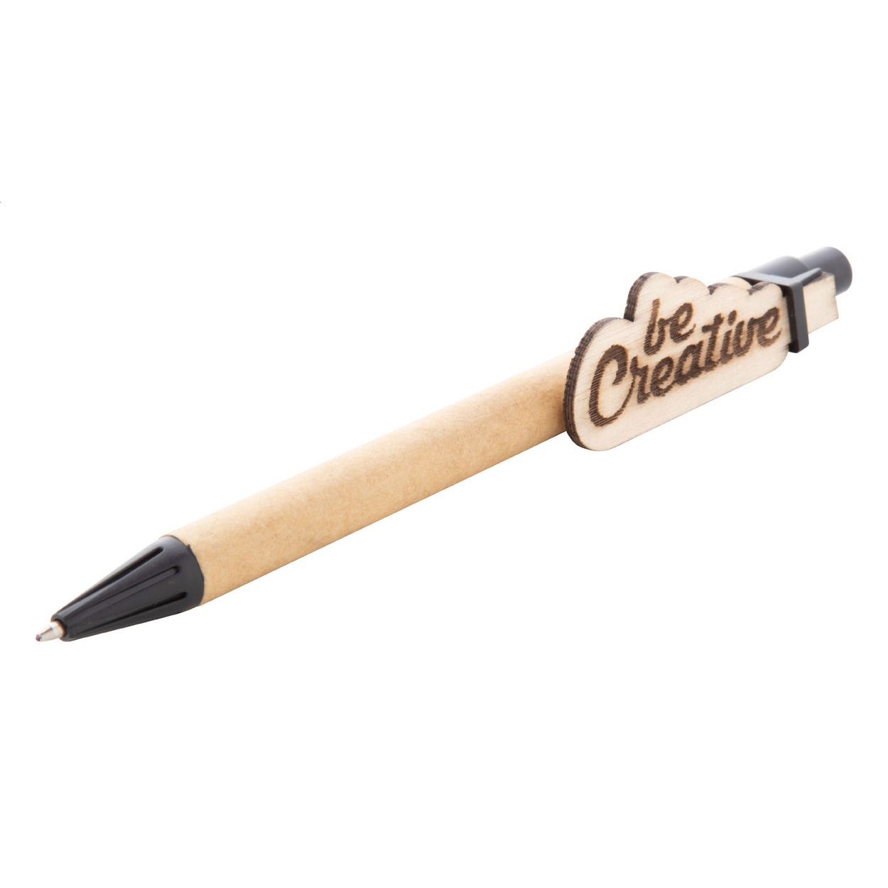 Kugelschreiber CreaClip Eco - schwarz - natur-264