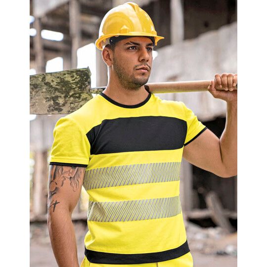 EOS Hi-Vis Workwear T-Shirt With Printing Area - signal orange - black-562