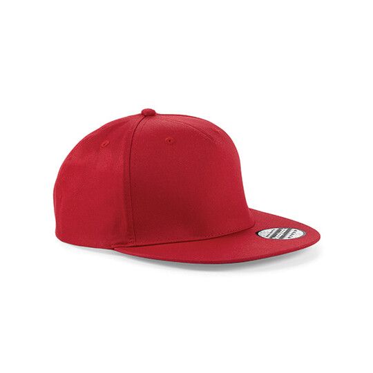 5 Panel Snapback Rapper Cap - classic red-589