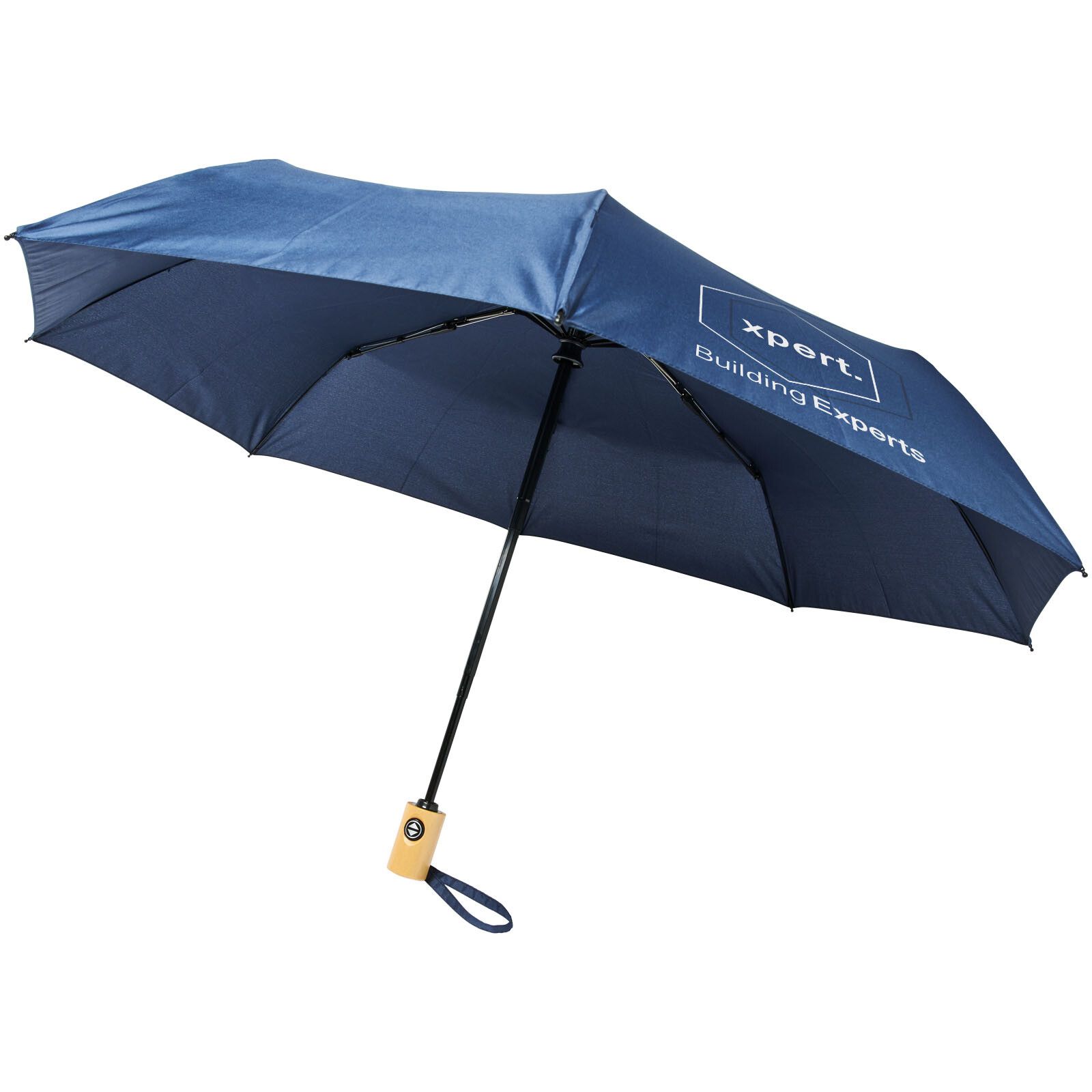 Bo 21" Vollautomatik Kompaktregenschirm aus recyceltem PET-Kunststoff - navy-95