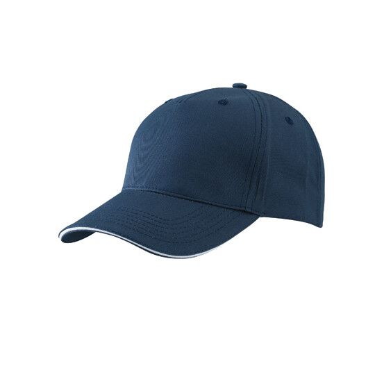 5 Panel Sandwich Cap - navy - white-527