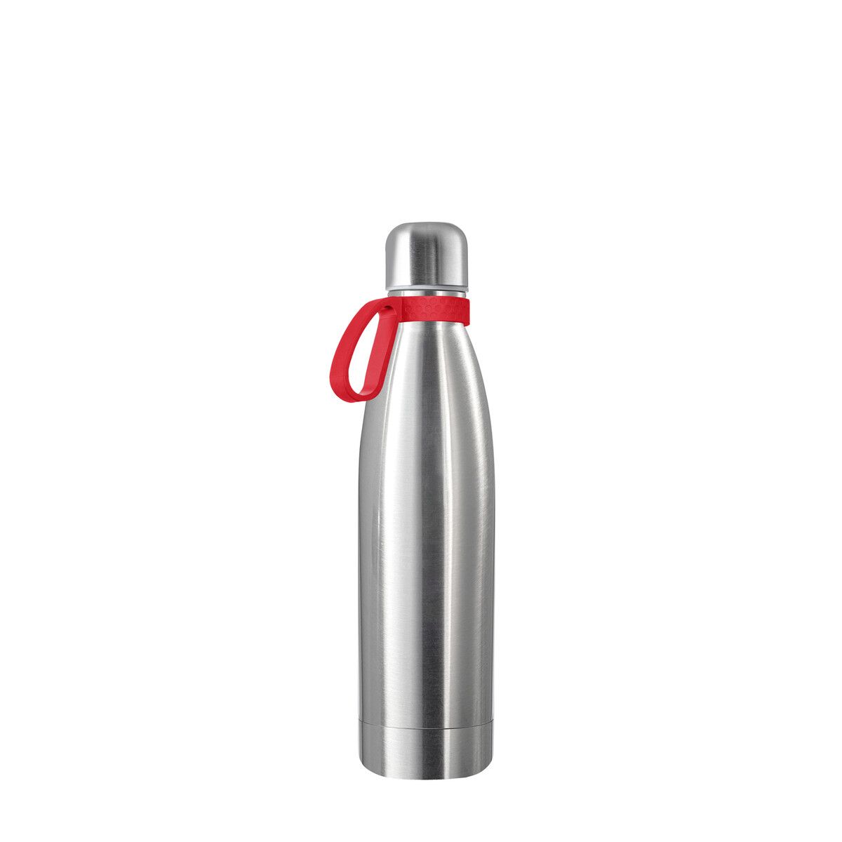 Thermotrinkflasche NIZZA mit Ring - silber - rot-743