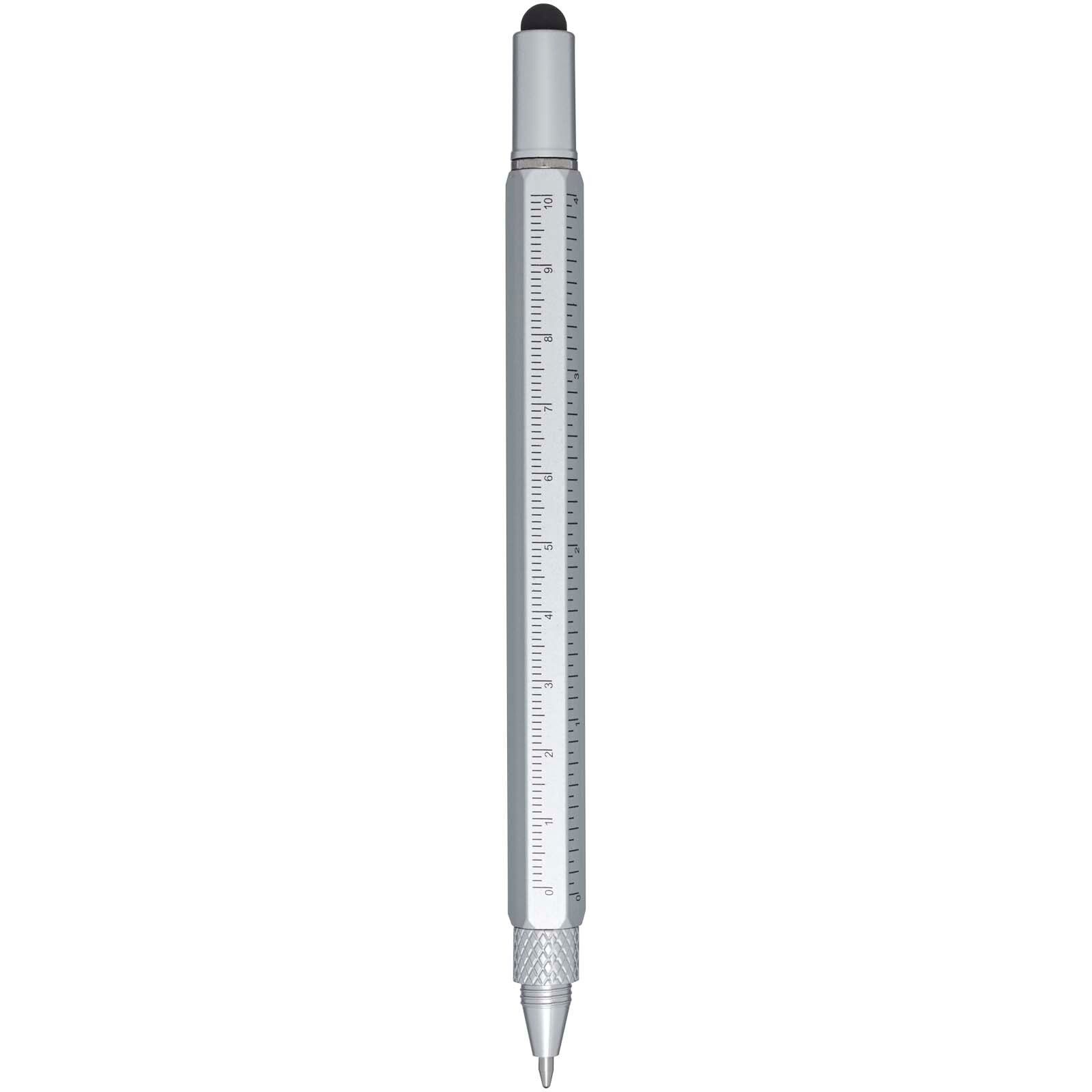 Dora Multifunktionsstift aus recyceltem Aluminium (schwarze Mine) - silber-72