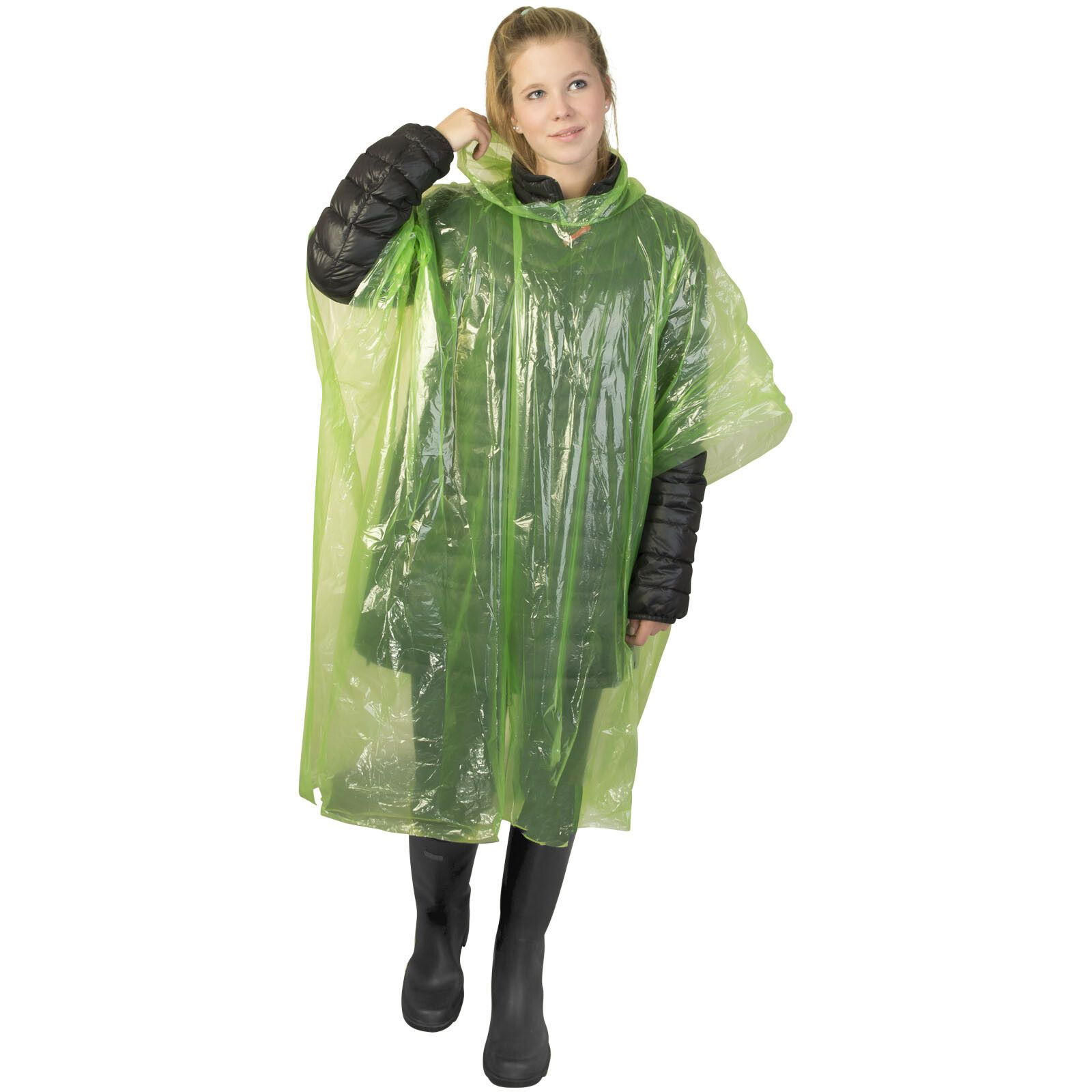 Mayan Regenponcho mit Aufbewahrungstasche aus recyceltem Kunststoff - limone-944