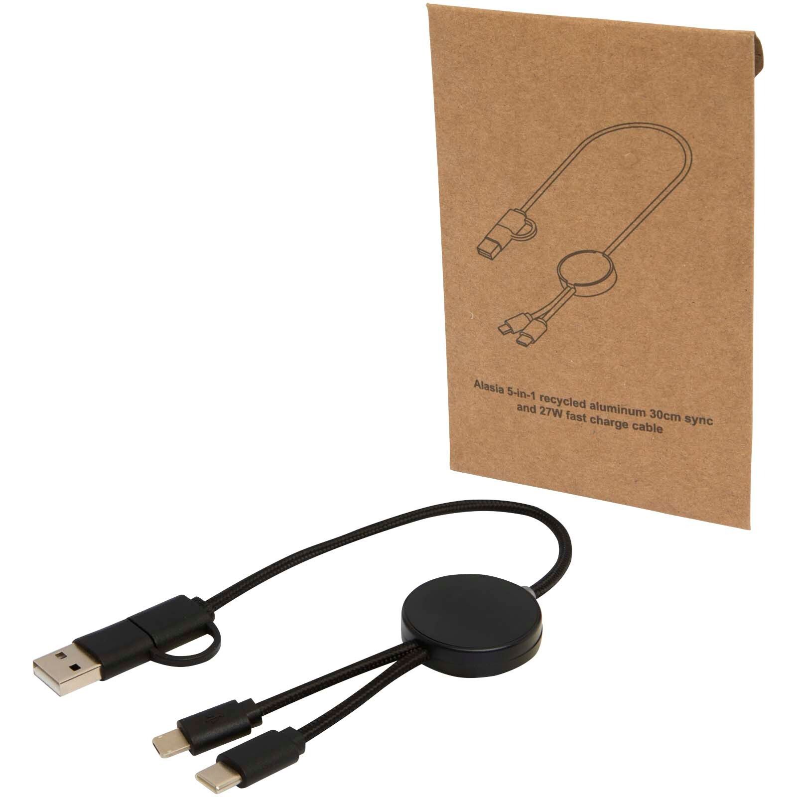 Citala 30 cm 5-in-1 Kabel aus recyceltem Kunststoff für Datenübertragung und 27W Schnellladung - schwarz-186