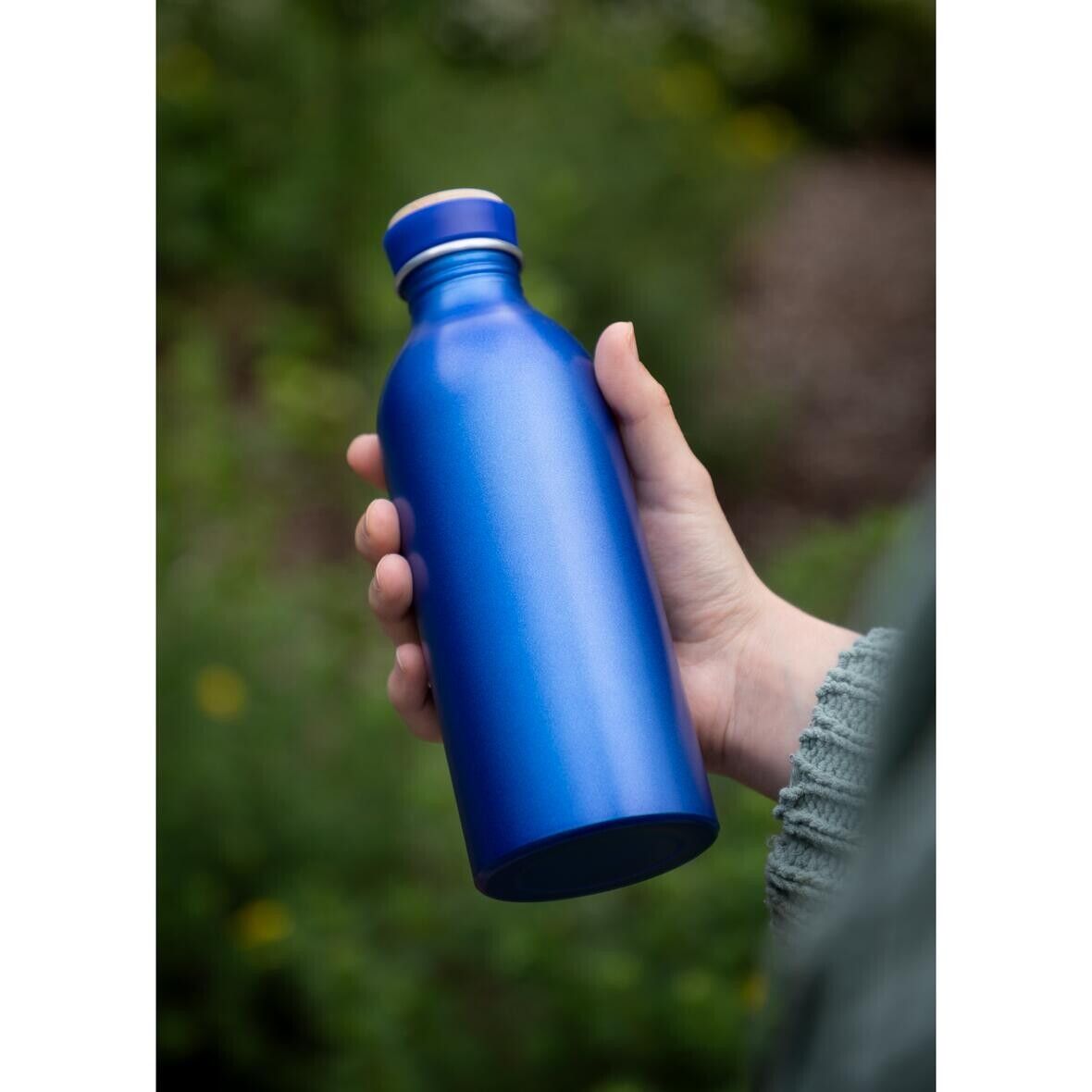 Aluminiumflasche Breeze, 650 ml - blau - natur-38