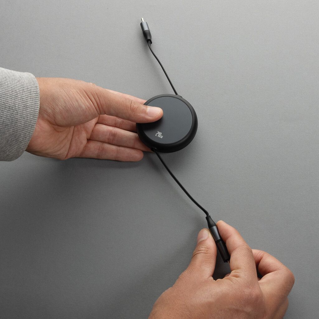 Terra ausziehbares 240W 2-in-1 Kabel aus RCS rec. Aluminium - schwarz-245