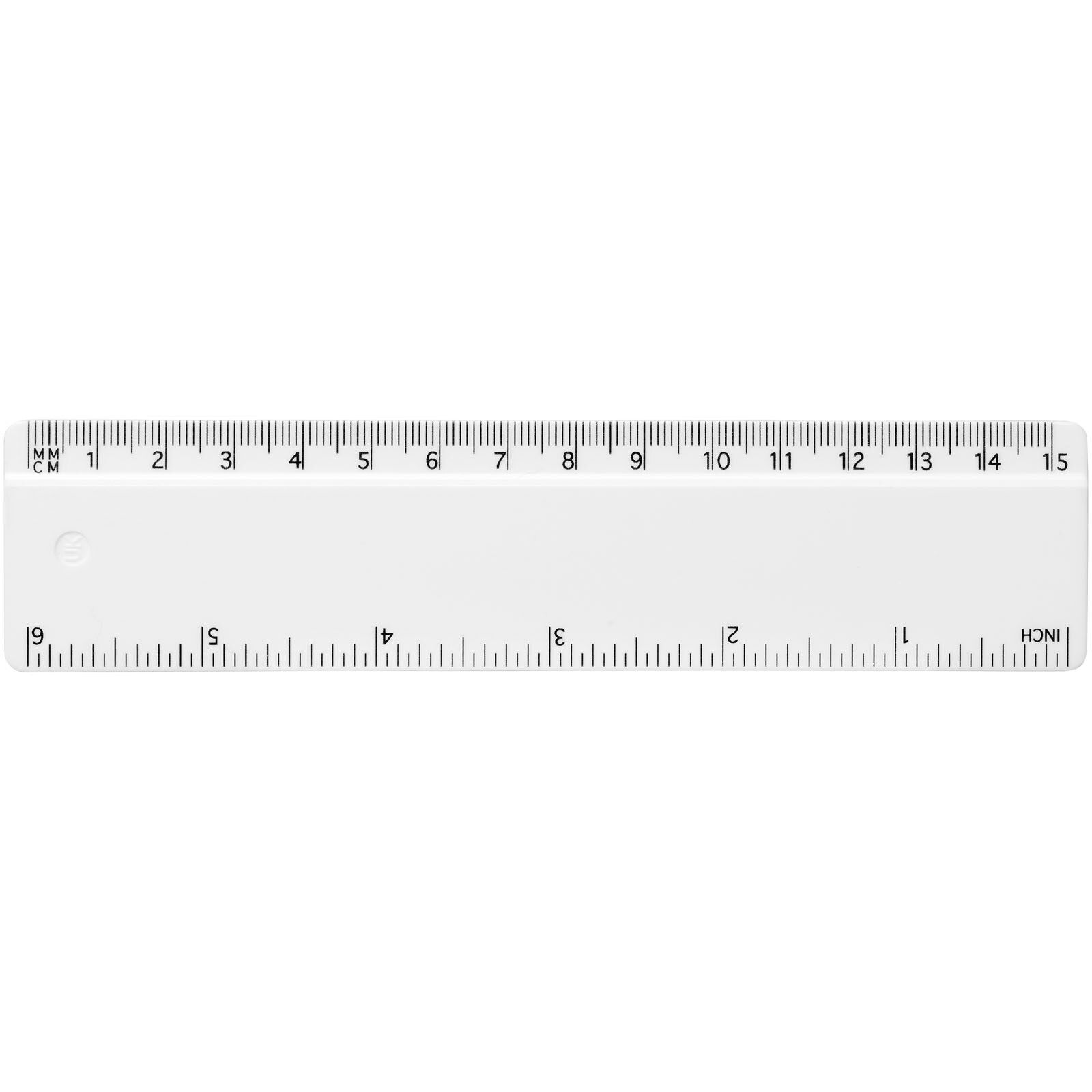 Refari 15 cm Lineal aus recyceltem Kunststoff - weiss-375