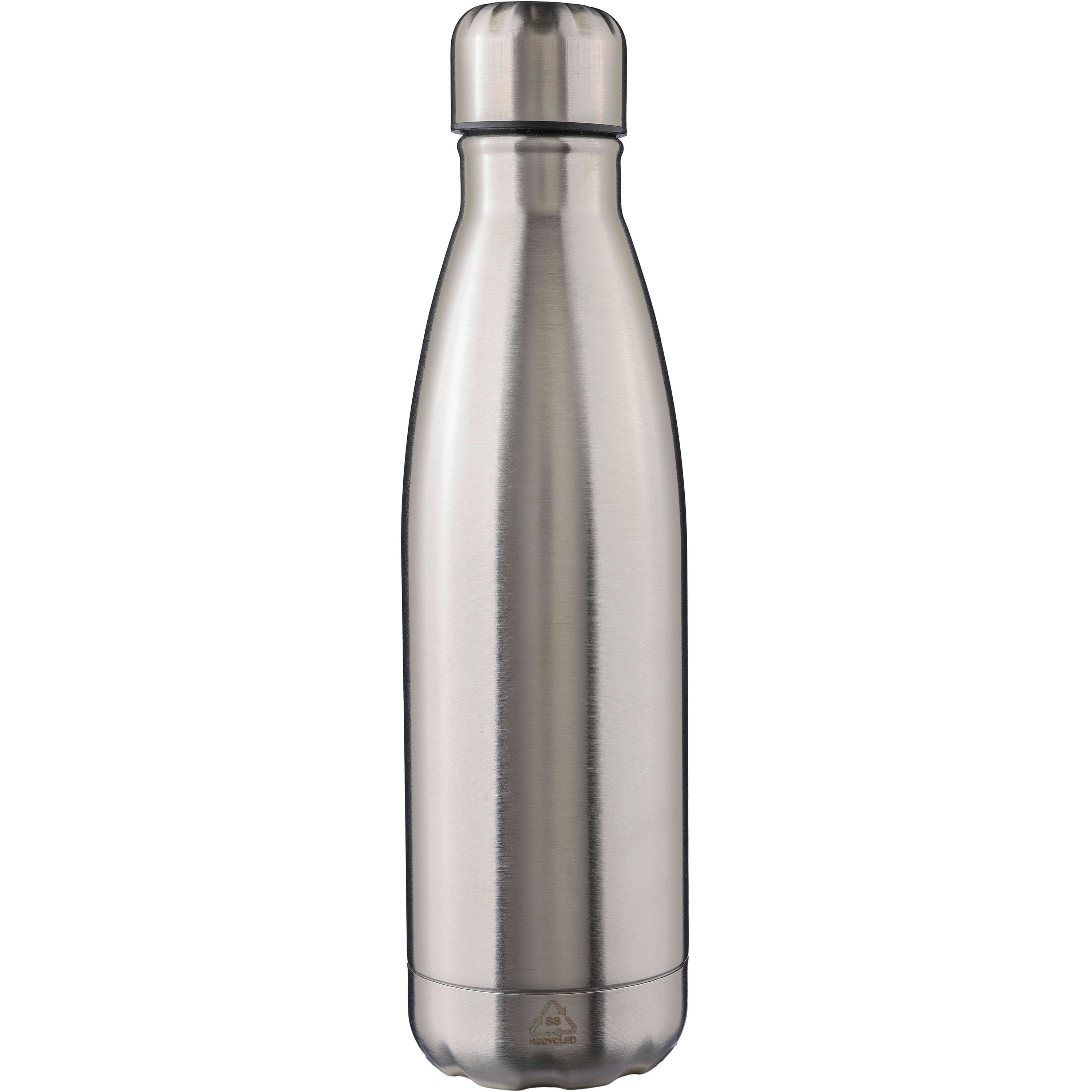 Doppelwandige Edelstahlflasche 500 ml Clifford aus recyceltem Stahl - schwarz-829