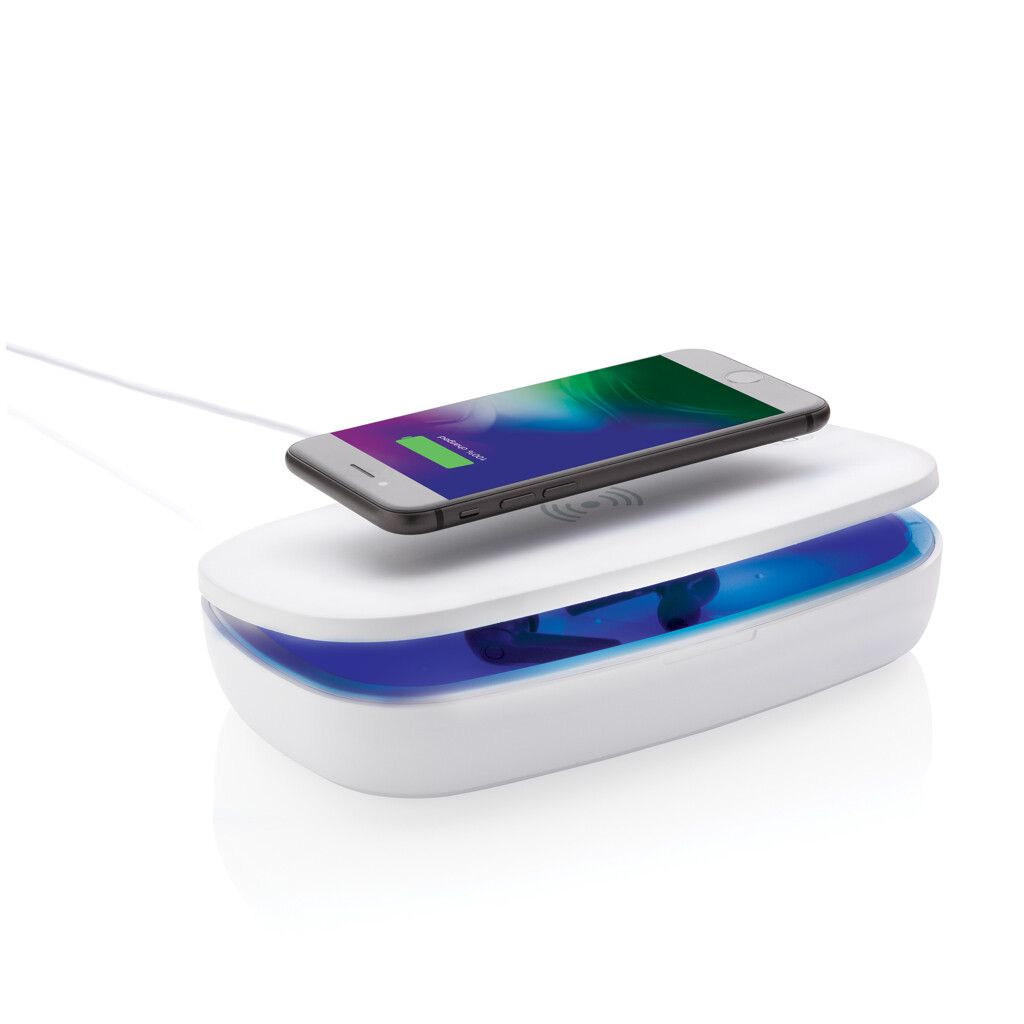 UV-C Sterilisations-Box mit 5W Wireless Charger - weiß-969