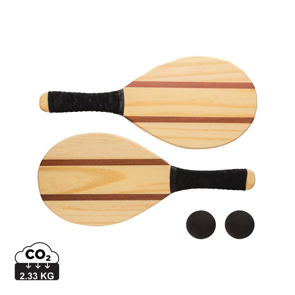 Frescobol Tennis-Set aus Holz - braun-318